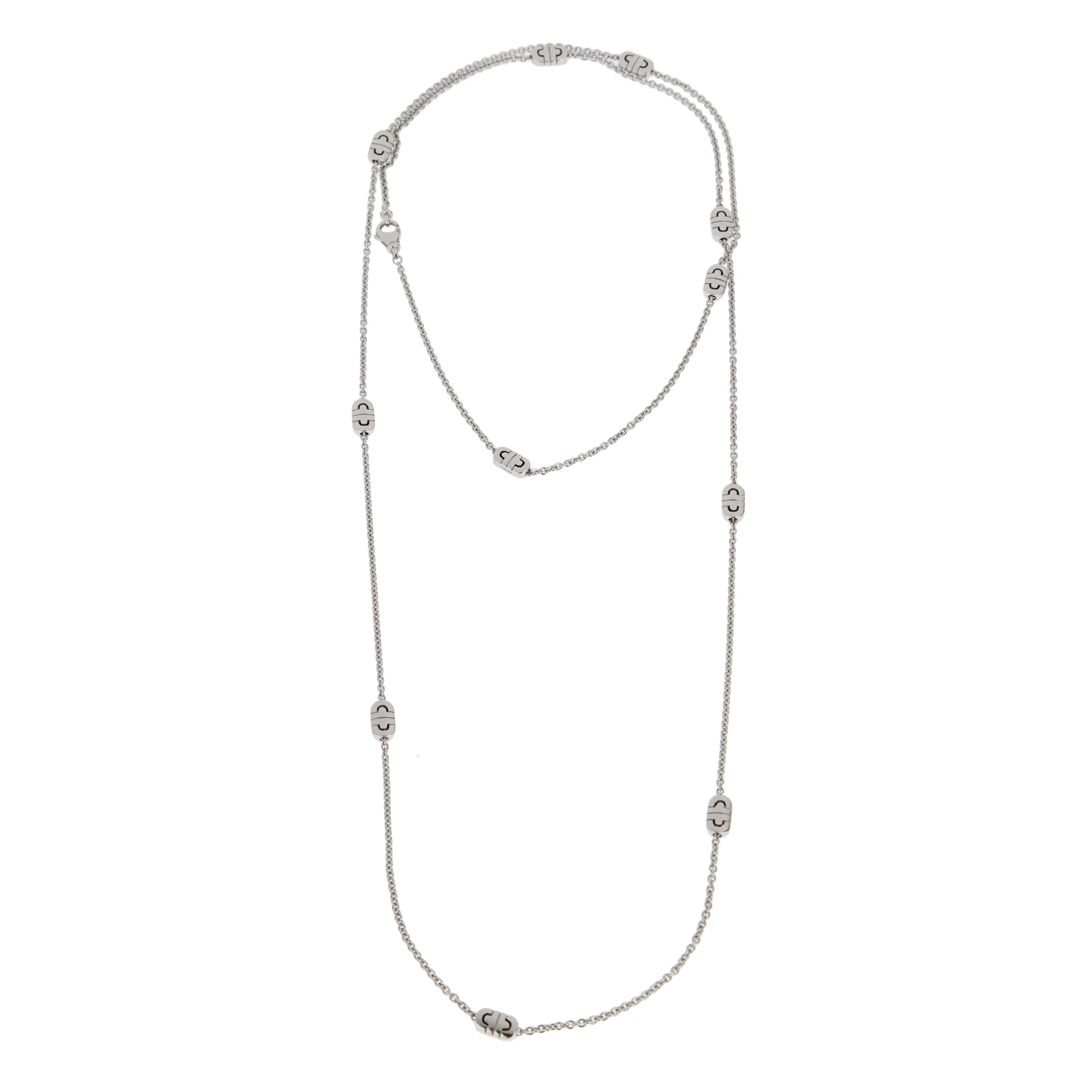 Bvlgari Parentesi Sautoir Station Necklace in 18k White Gold, 34 Inches