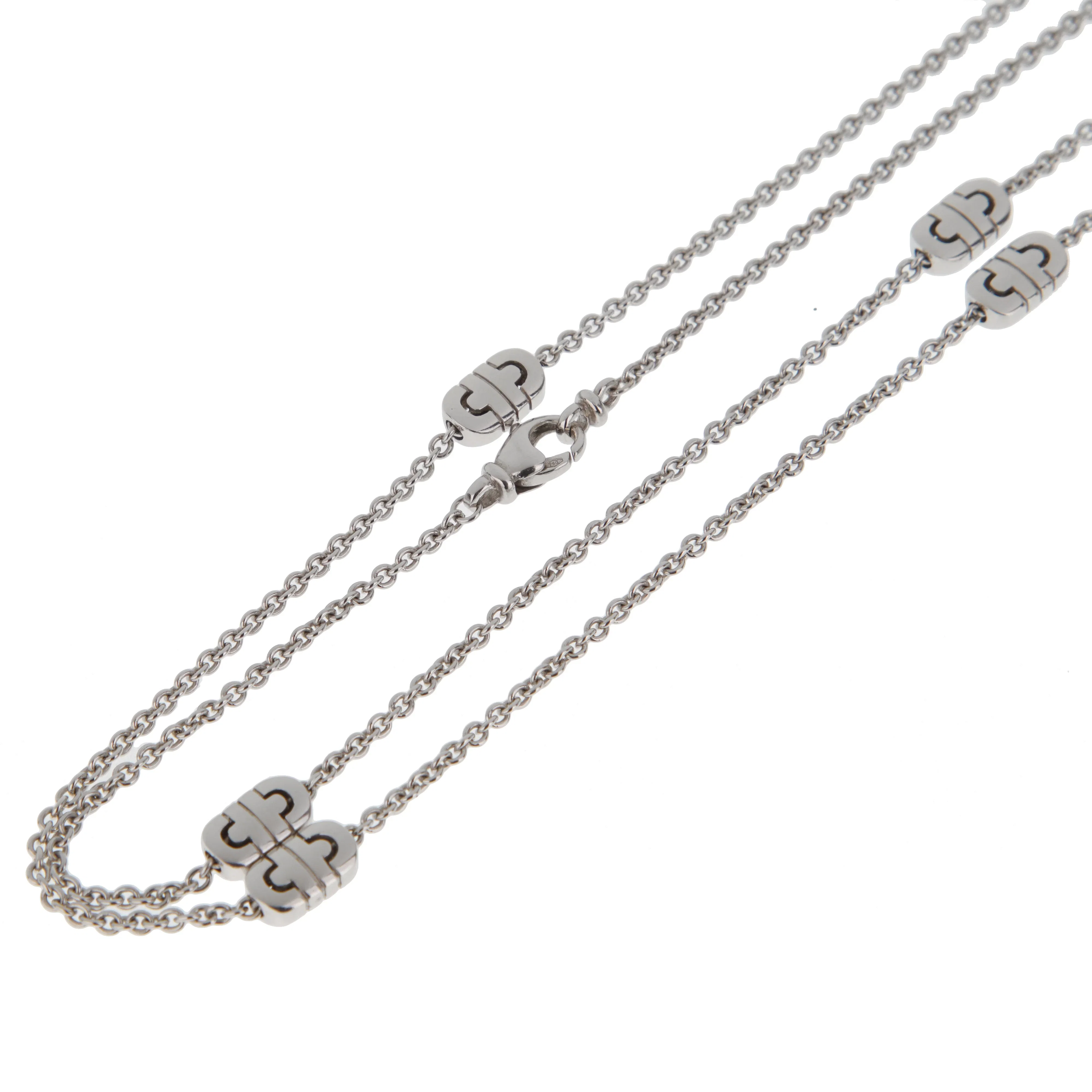 Bvlgari Parentesi Sautoir Station Necklace in 18k White Gold, 34 Inches