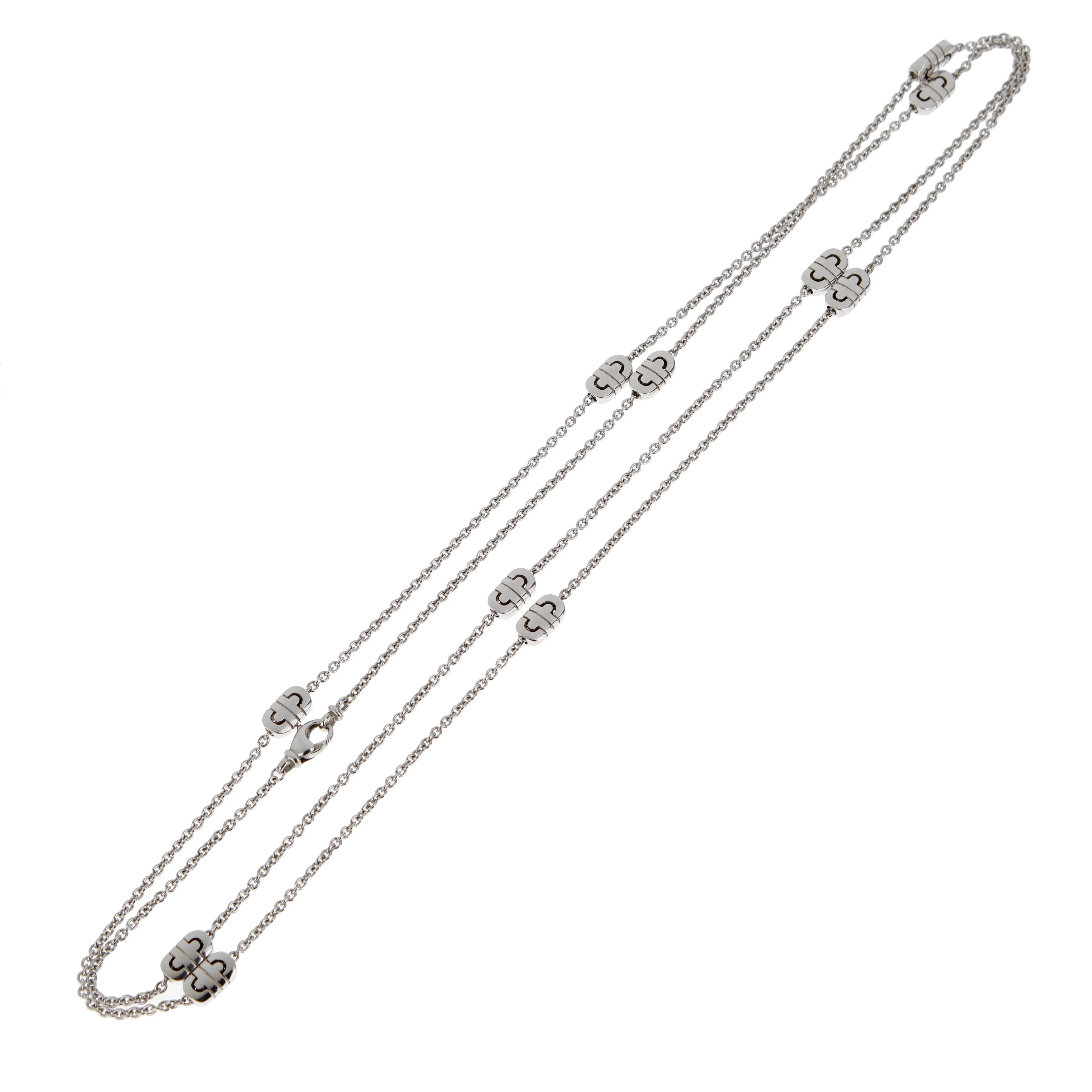Bvlgari Parentesi Sautoir Station Necklace in 18k White Gold, 34 Inches