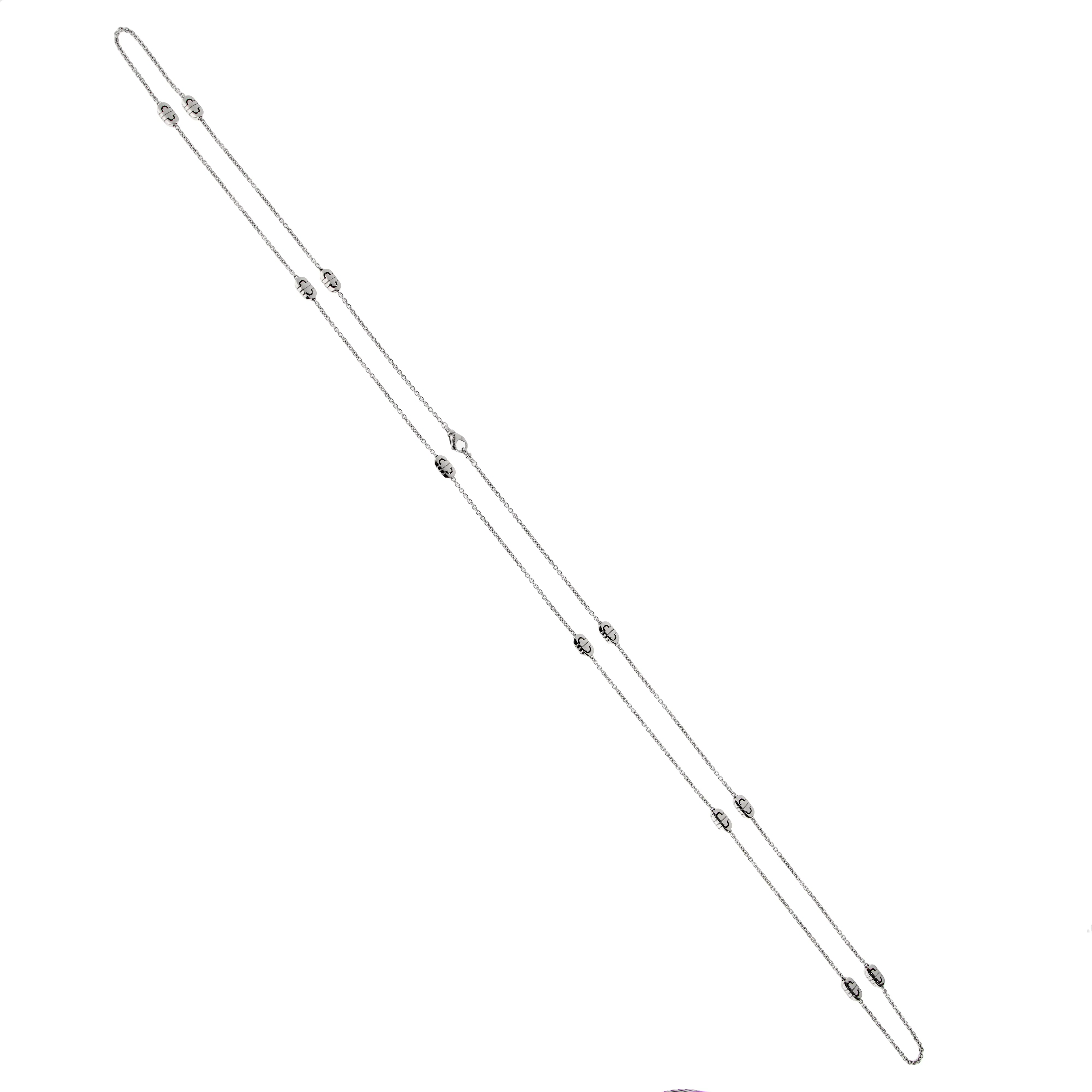 Bvlgari Parentesi Sautoir Station Necklace in 18k White Gold, 34 Inches