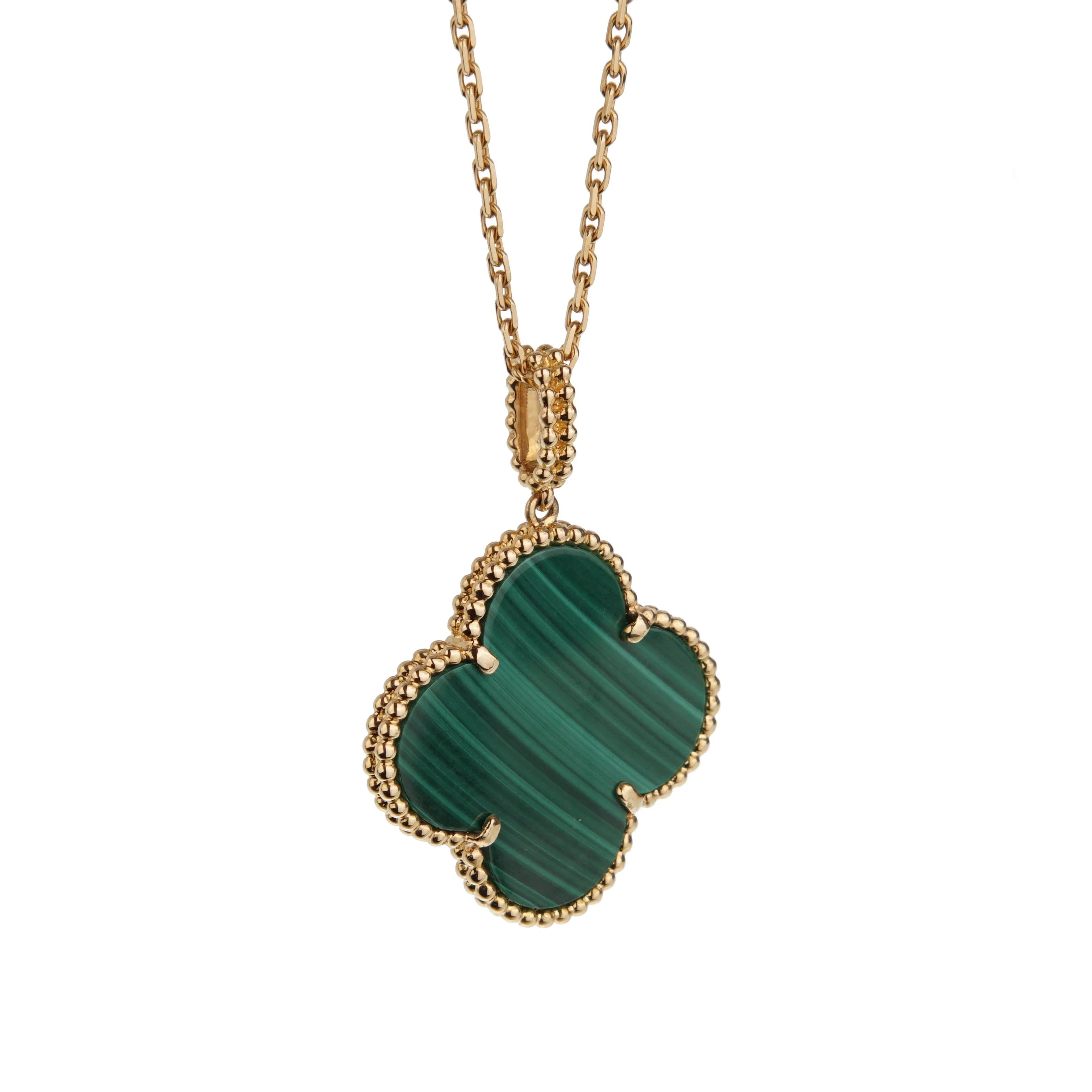 Van Cleef & Arpels Magic Alhambra Long Necklace, Malachite in 18k Yellow Gold