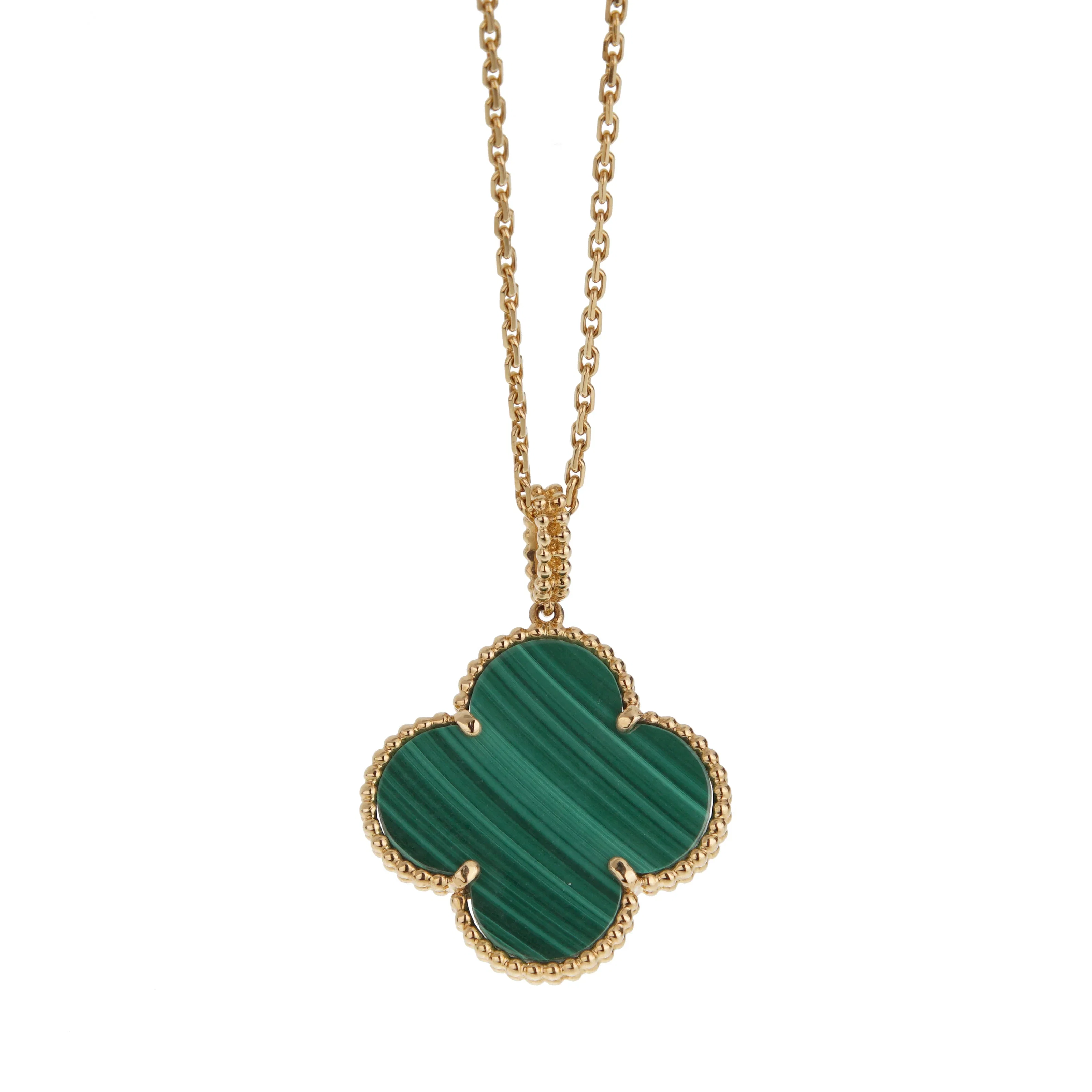 Van Cleef & Arpels Magic Alhambra Long Necklace, Malachite in 18k Yellow Gold