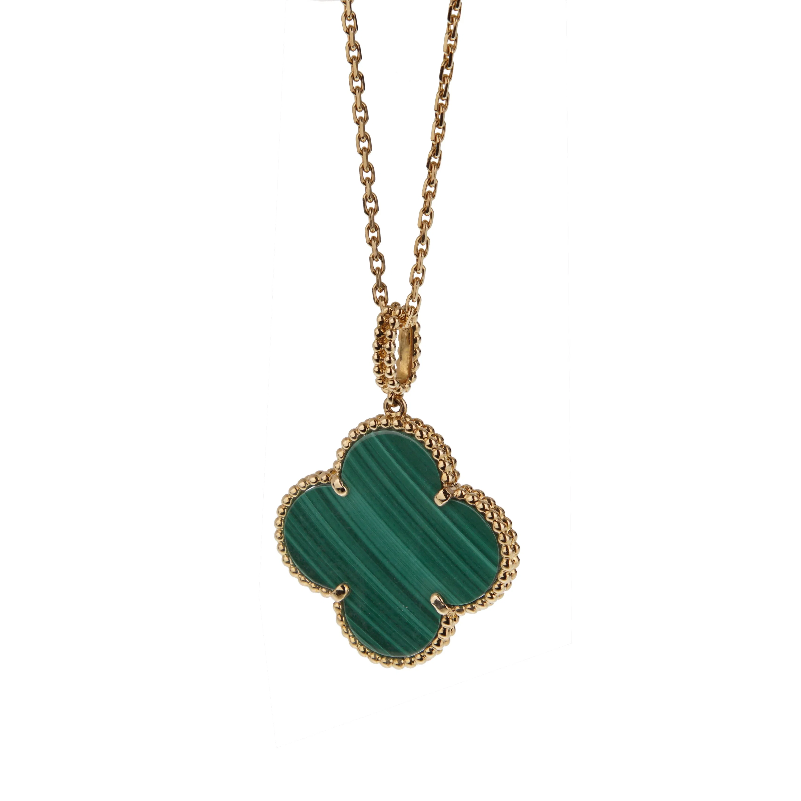 Van Cleef & Arpels Magic Alhambra Long Necklace, Malachite in 18k Yellow Gold