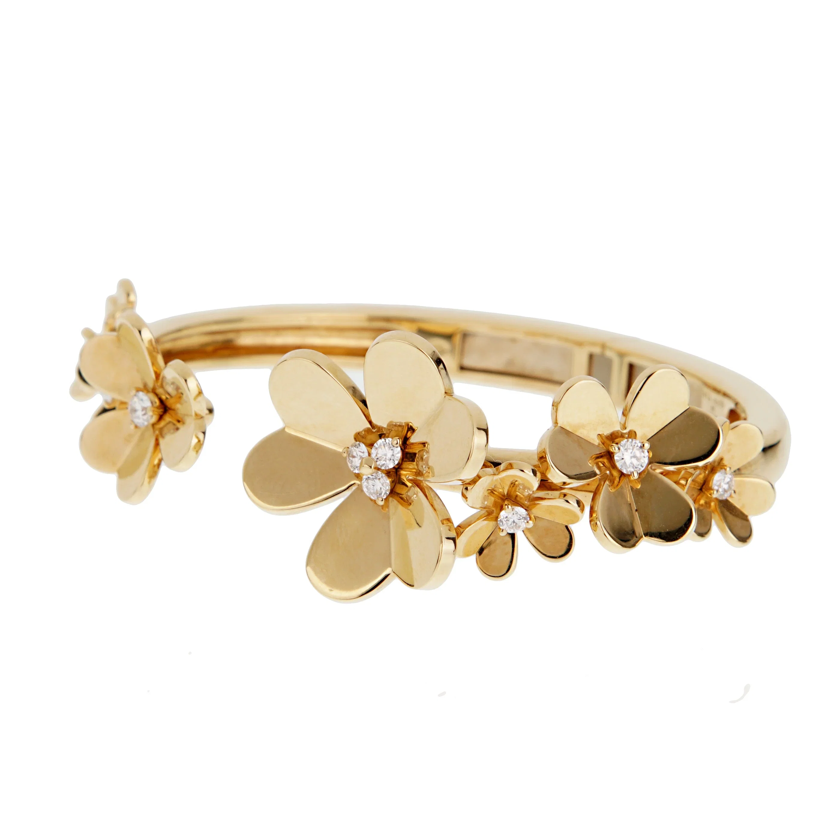 Van Cleef & Arpels Frivole Bracelet 7 Flowers Large Model Diamond 18k Yellow Gold