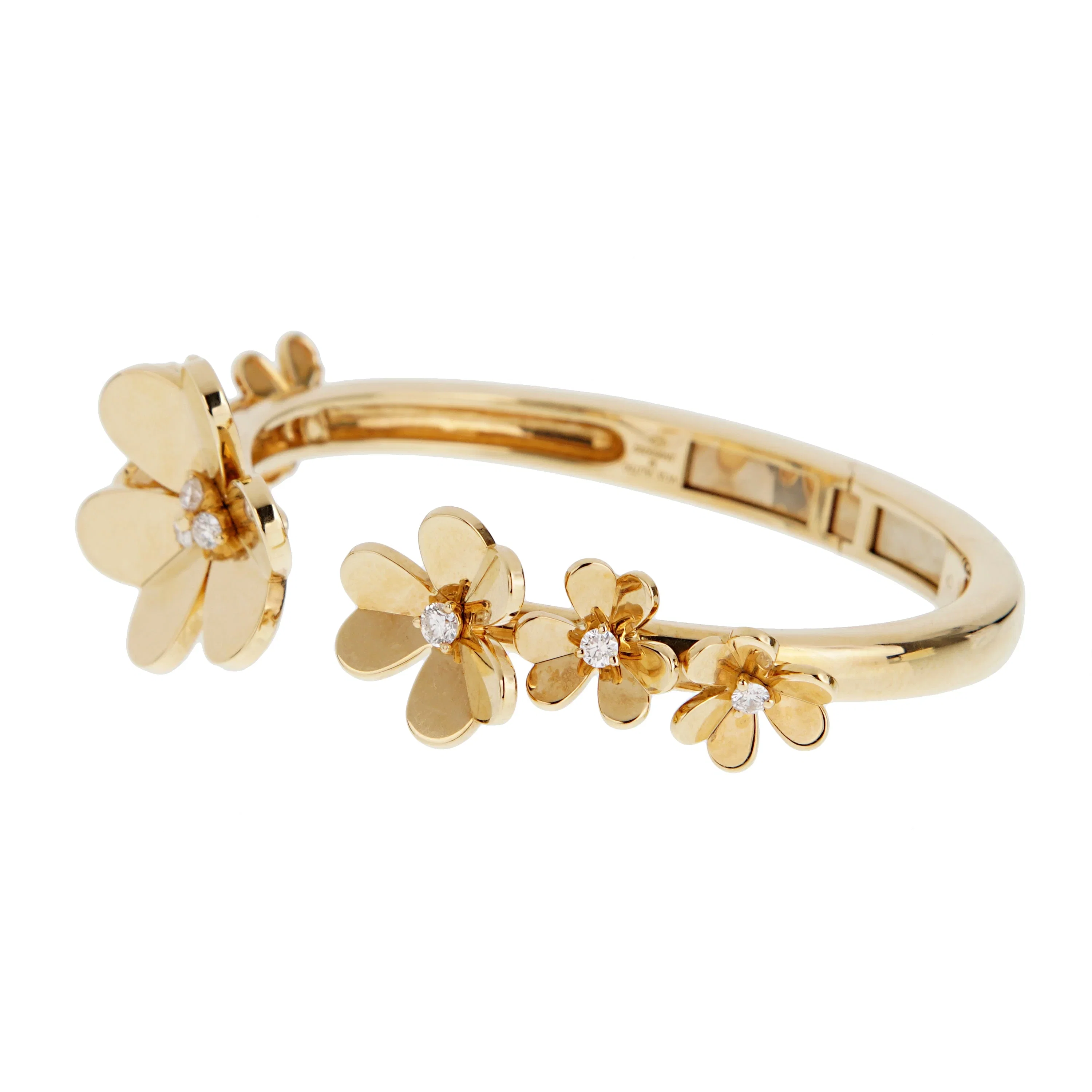 Van Cleef & Arpels Frivole Bracelet 7 Flowers Large Model Diamond 18k Yellow Gold
