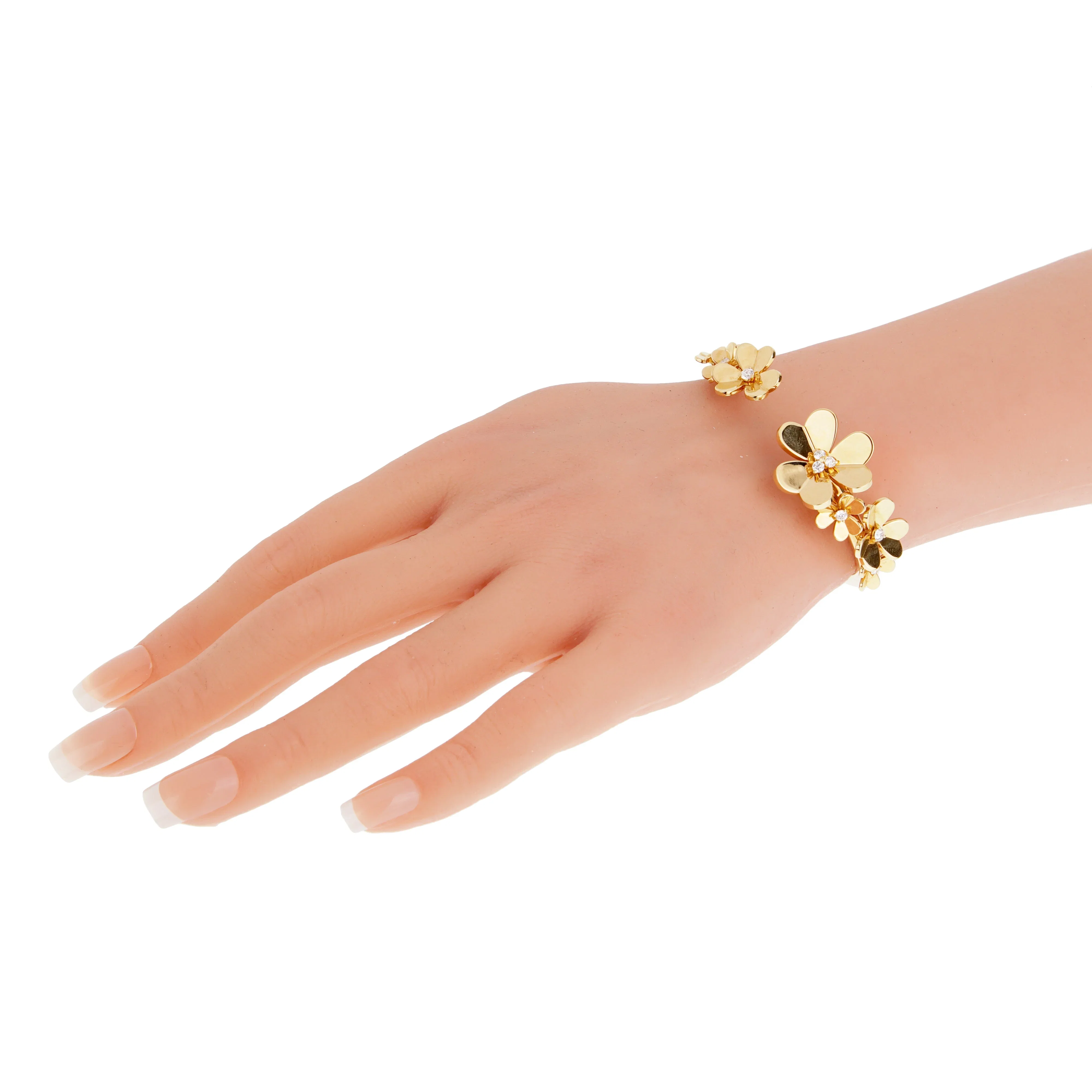 Van Cleef & Arpels Frivole Bracelet 7 Flowers Large Model Diamond 18k Yellow Gold