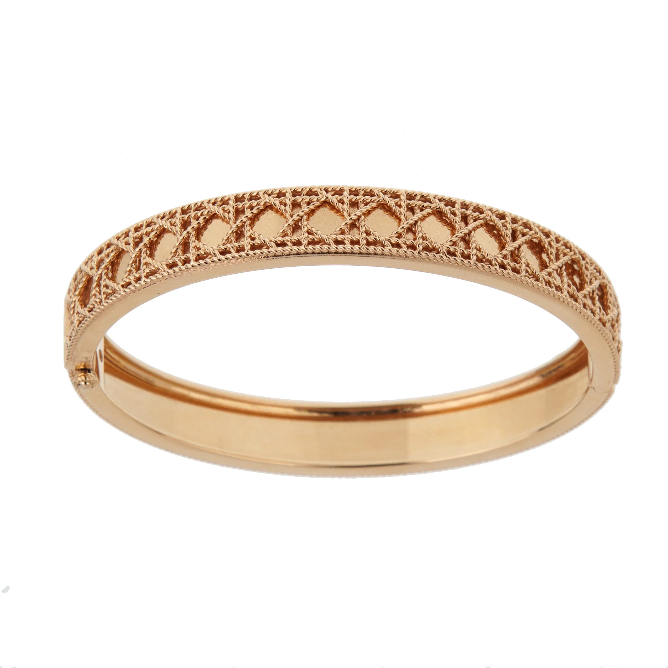 Christian Dior My Dior Cannage Woven Bangle Bracelet 18k Rose Gold