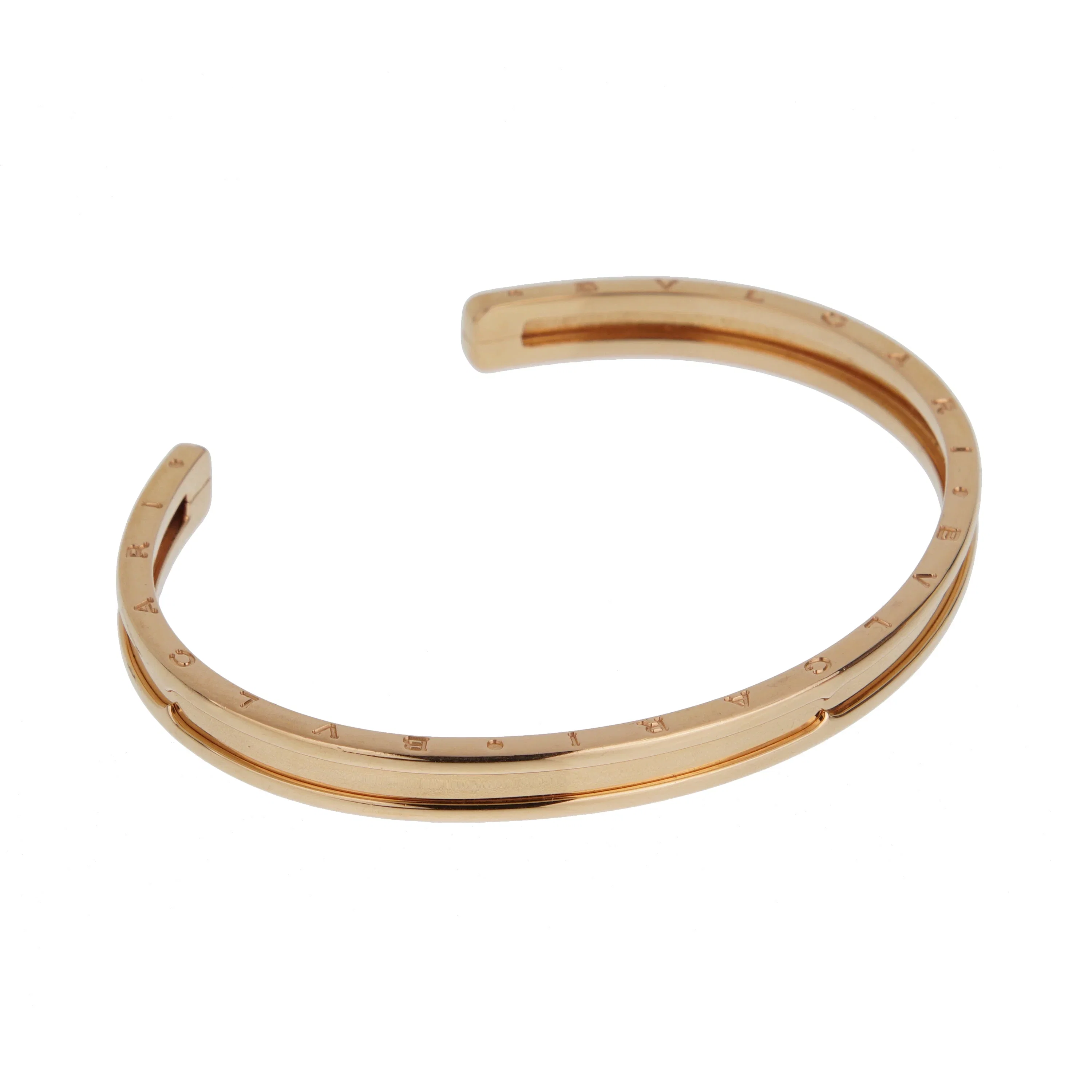 Bvlgari B.Zero1 18k Rose Gold Cuff Bangle Bracelet Sz Medium