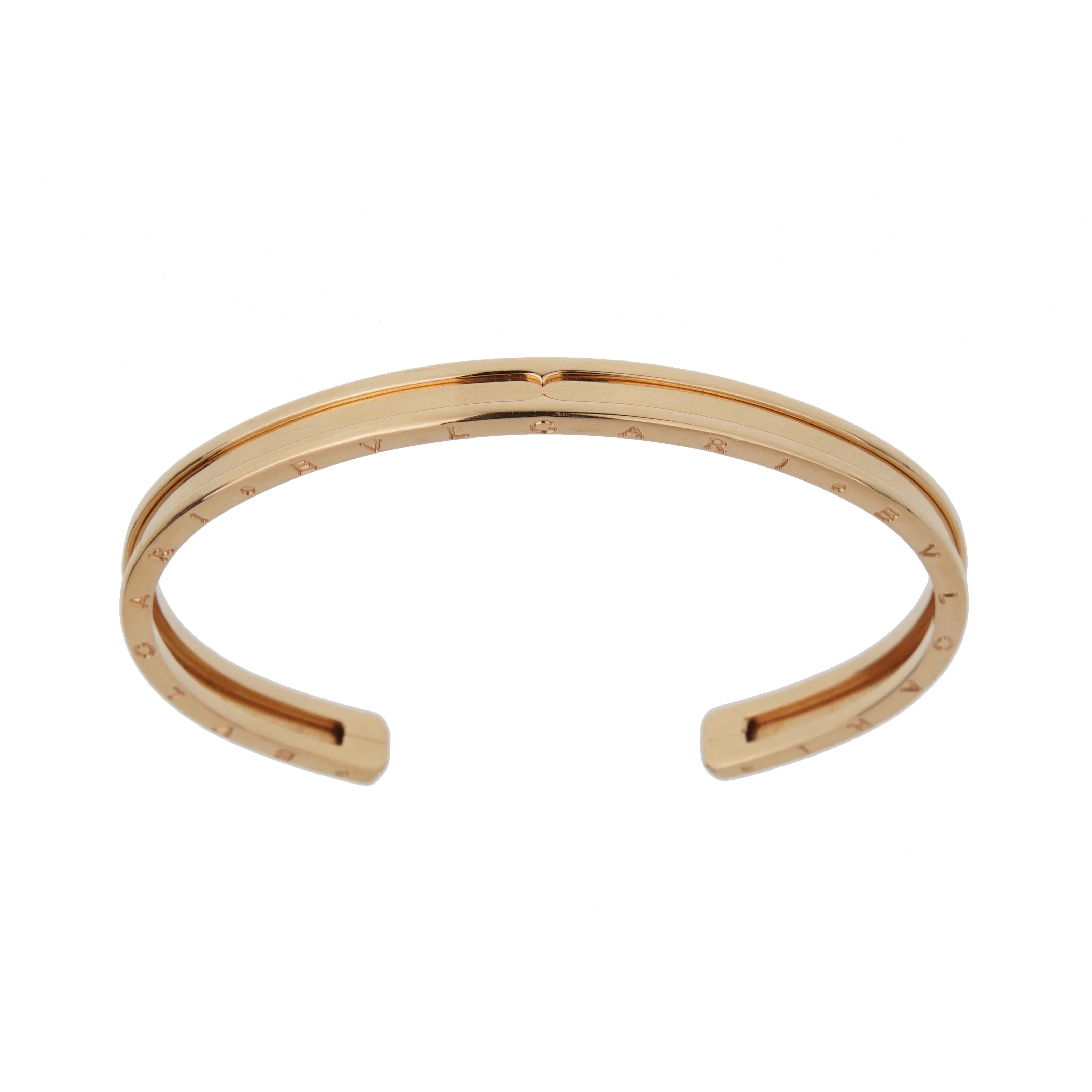 Bvlgari B.Zero1 18k Rose Gold Cuff Bangle Bracelet Sz Medium