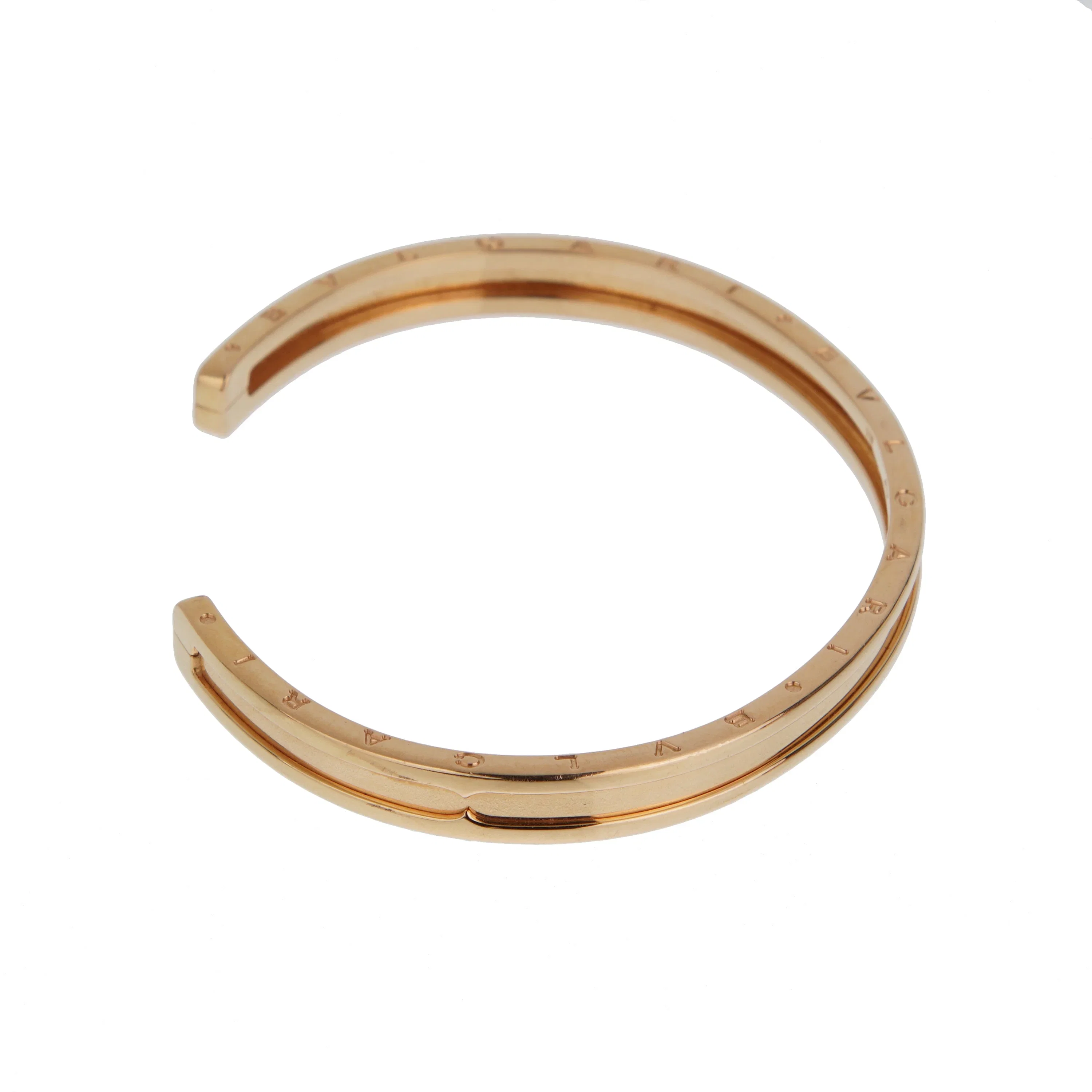 Bvlgari B.Zero1 18k Rose Gold Cuff Bangle Bracelet Sz Medium