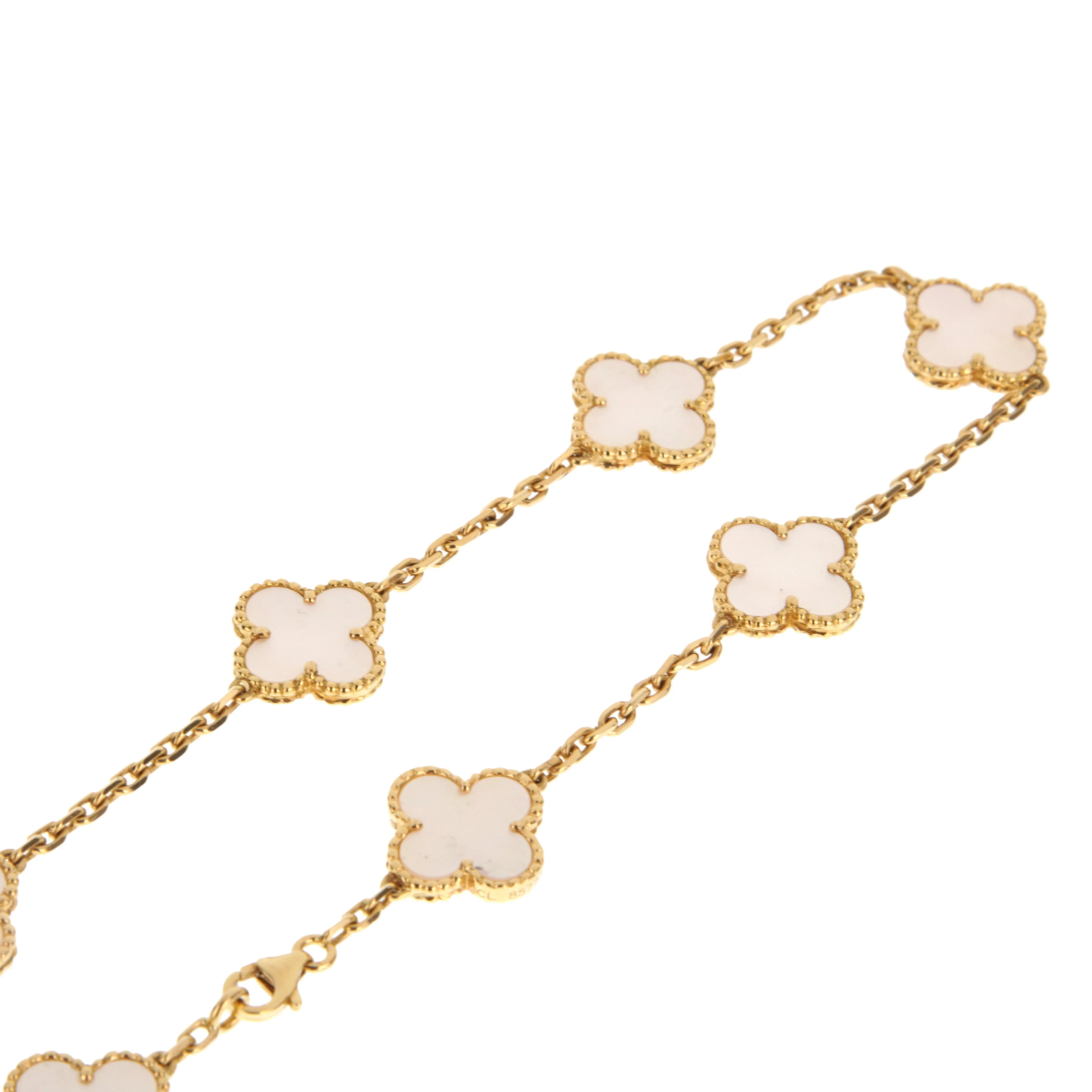 Van Cleef & Arpels Vintage Alhambra 20-Motif Mother of Pearl 18k Gold Necklace