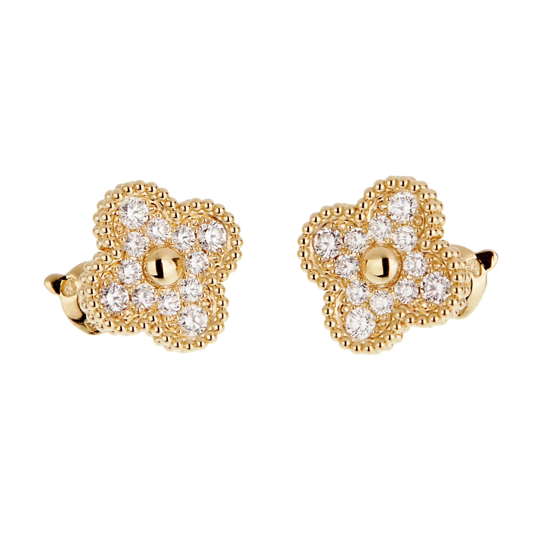 Van Cleef & Arpels Vintage Alhambra Diamond Earrings