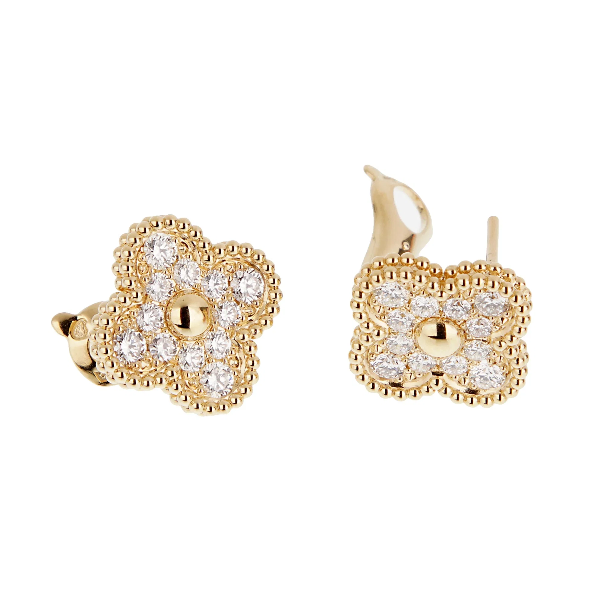 Van Cleef & Arpels Vintage Alhambra Diamond Earrings