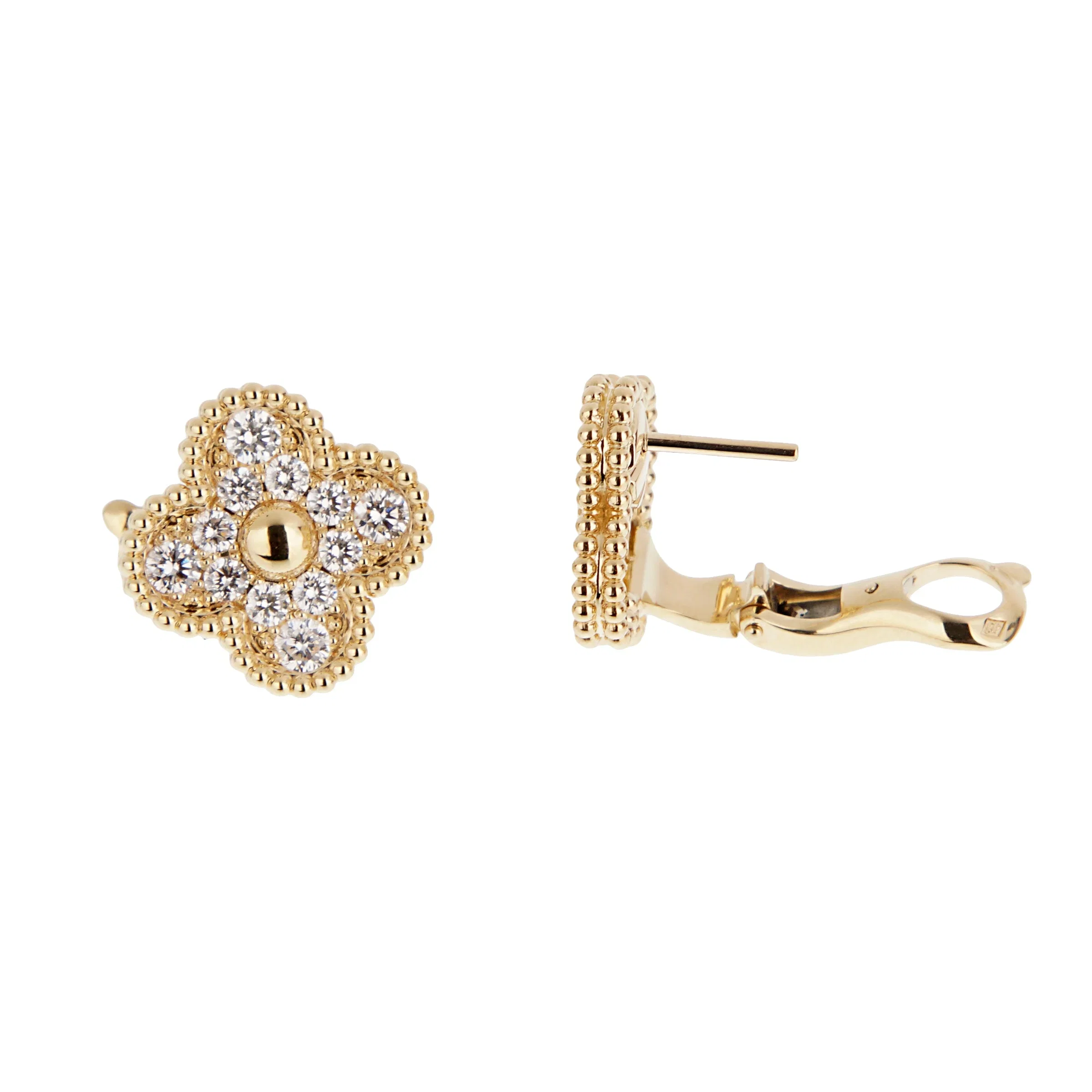 Van Cleef & Arpels Vintage Alhambra Diamond Earrings