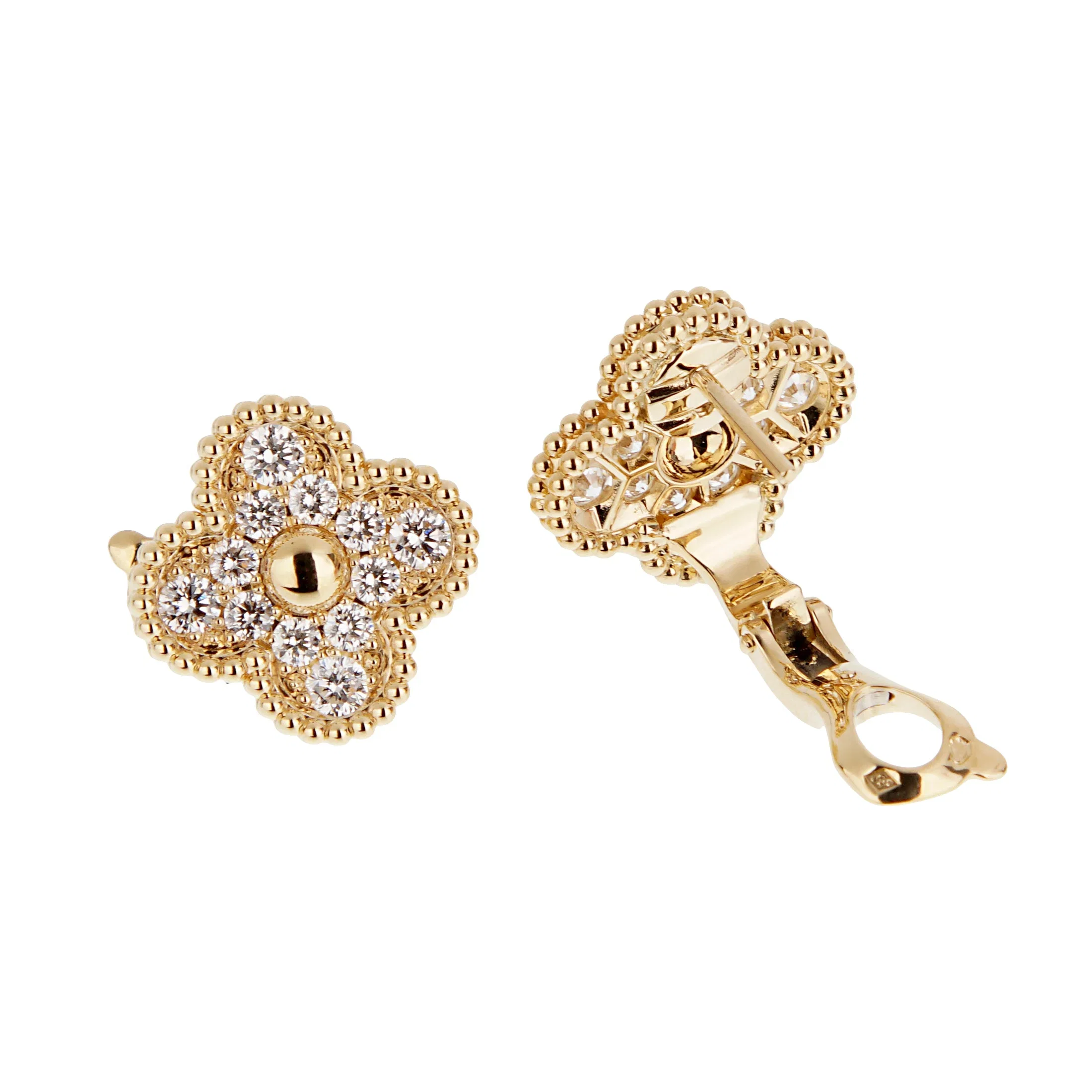 Van Cleef & Arpels Vintage Alhambra Diamond Earrings