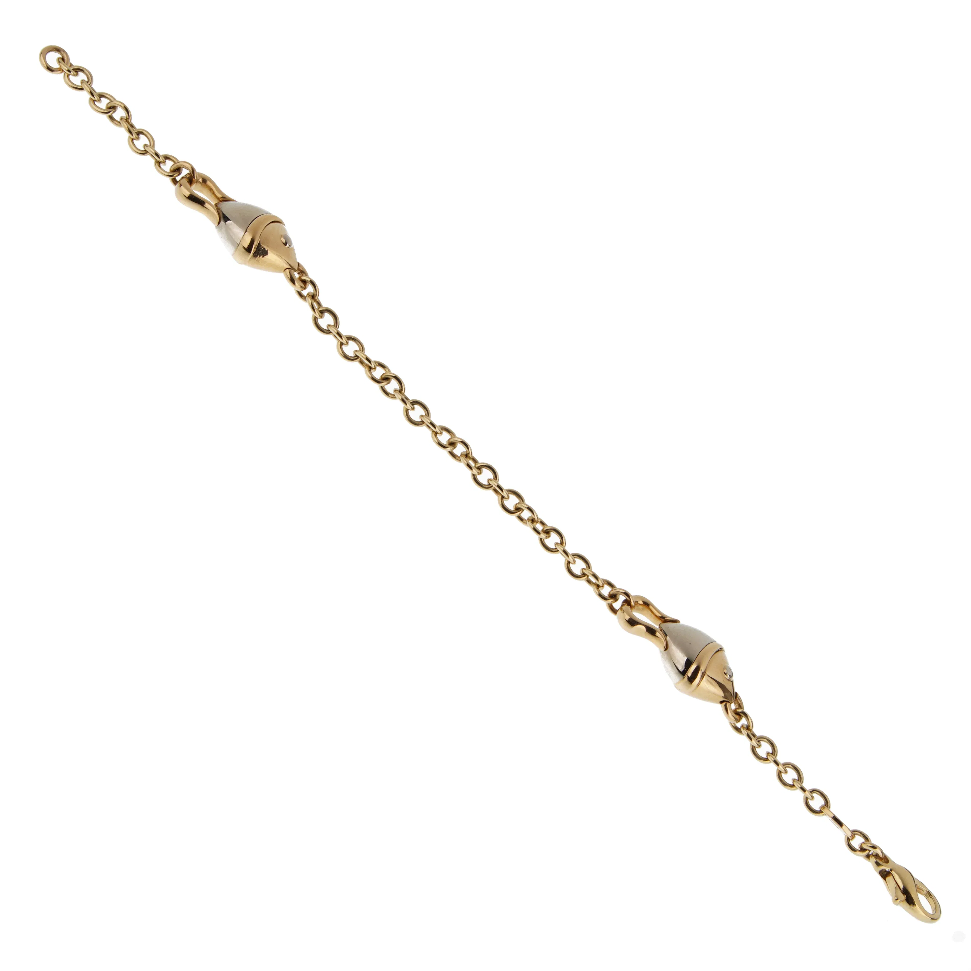Bvlgari Naturalia Vintage Fish Station Bracelet 18K Yellow & White Gold