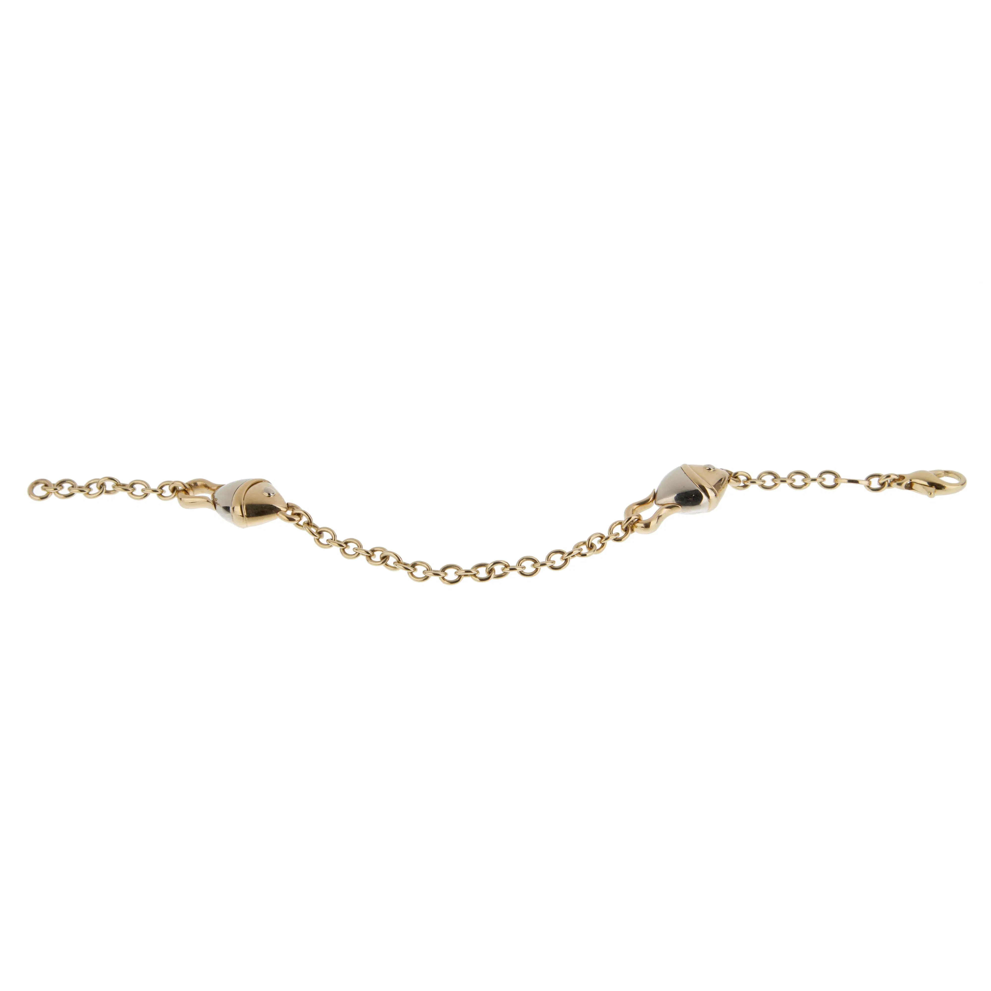 Bvlgari Naturalia Vintage Fish Station Bracelet 18K Yellow & White Gold