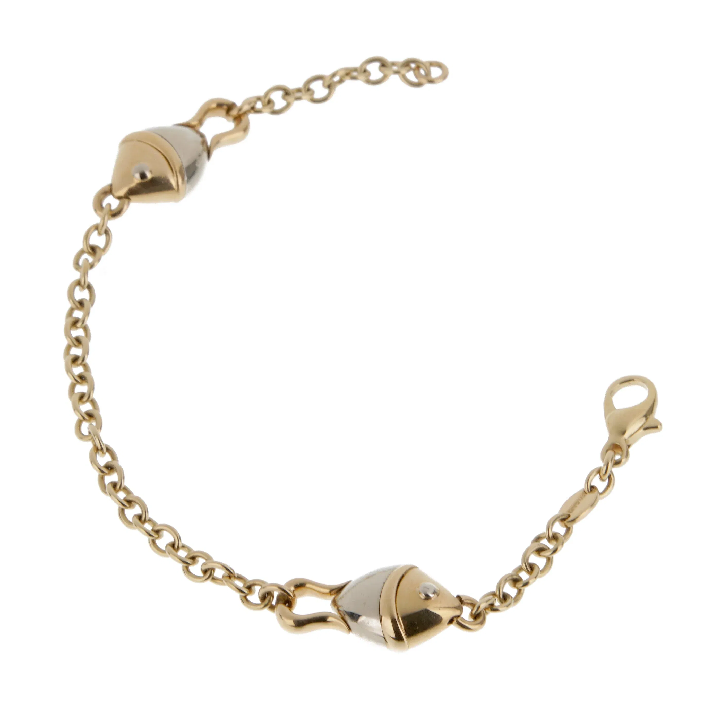 Bvlgari Naturalia Vintage Fish Station Bracelet 18K Yellow & White Gold