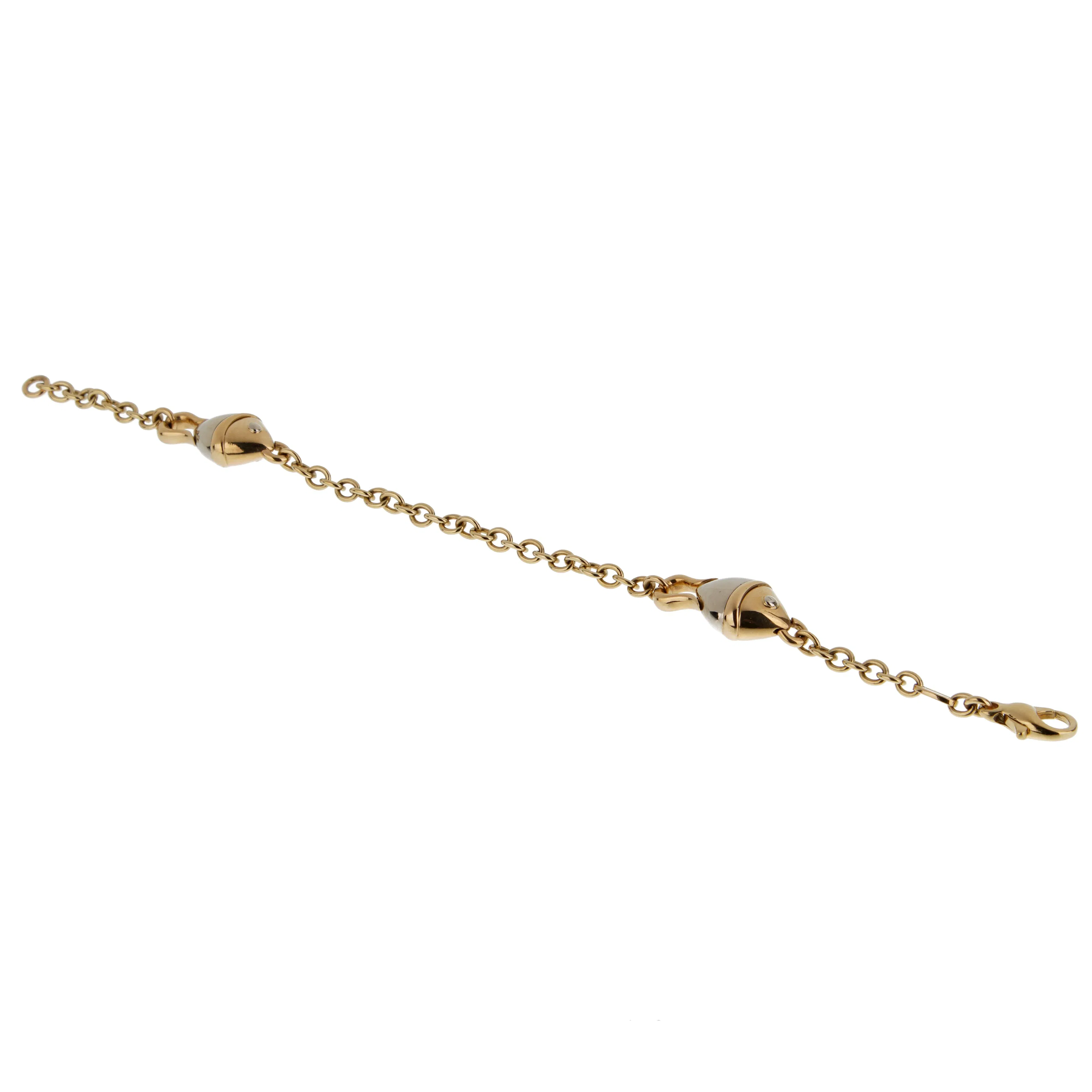 Bvlgari Naturalia Vintage Fish Station Bracelet 18K Yellow & White Gold