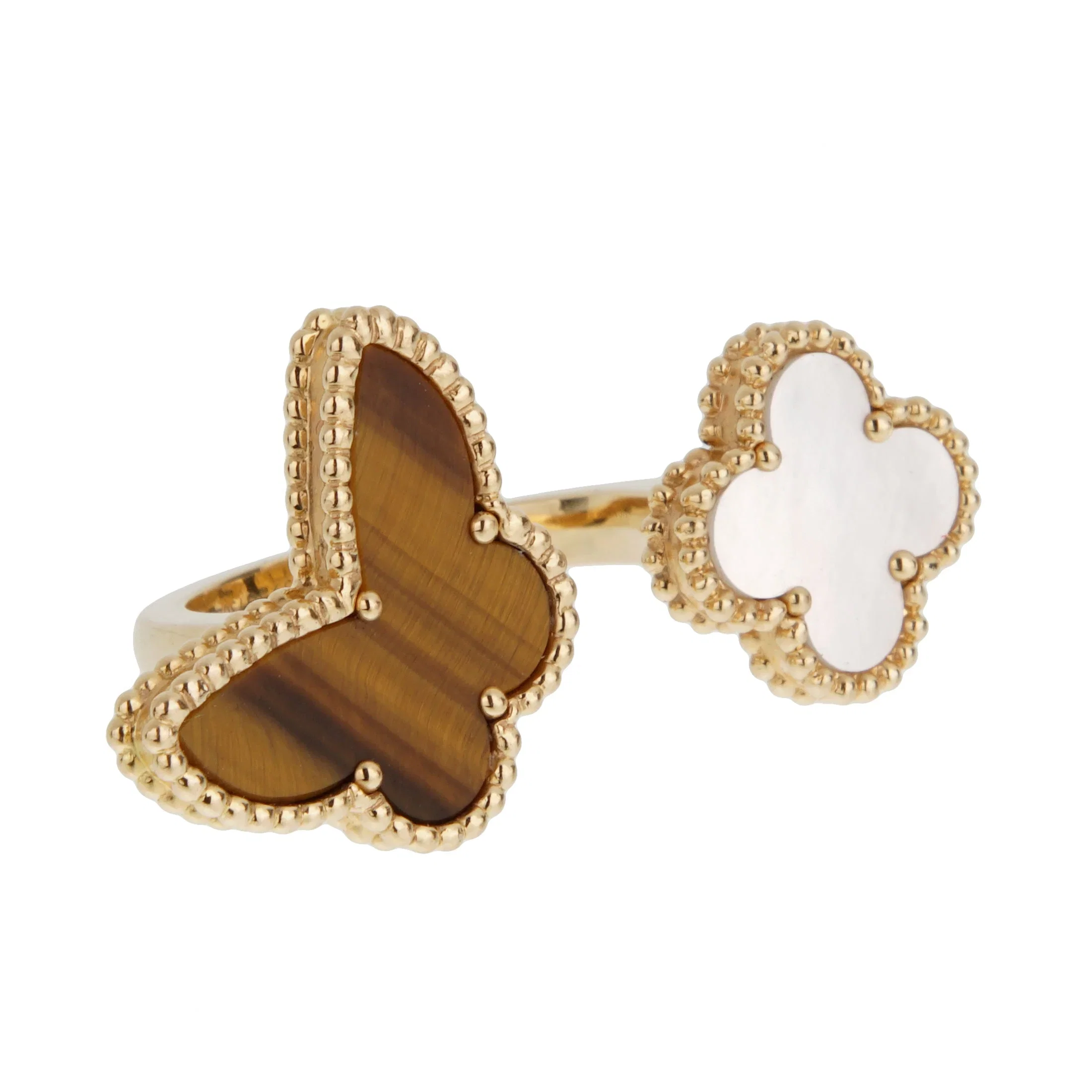 Van Cleef & Arpels Van Cleef Arpels 18k Yellow Gold Lucky Alhambra Between the Finger Ring