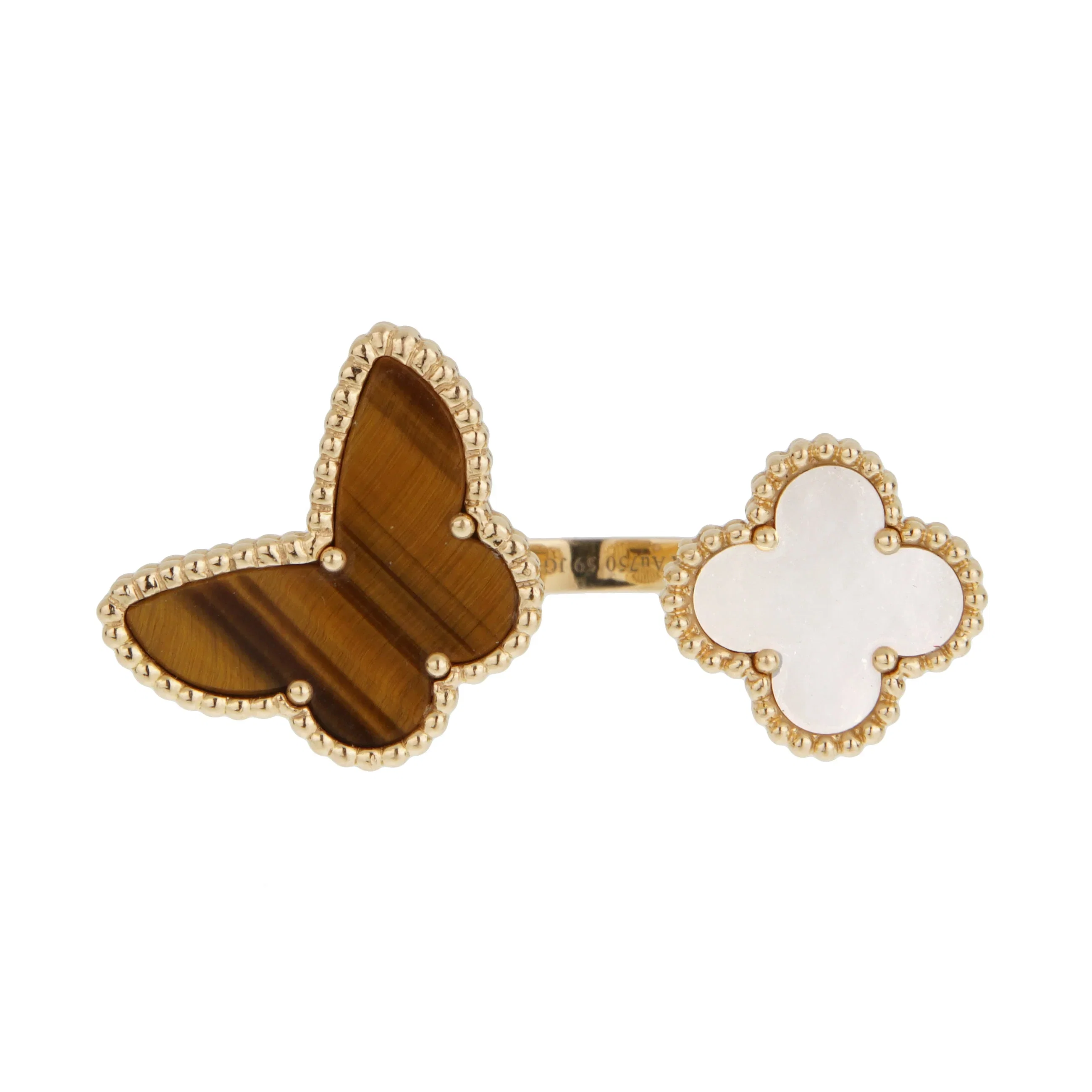 Van Cleef & Arpels Van Cleef Arpels 18k Yellow Gold Lucky Alhambra Between the Finger Ring