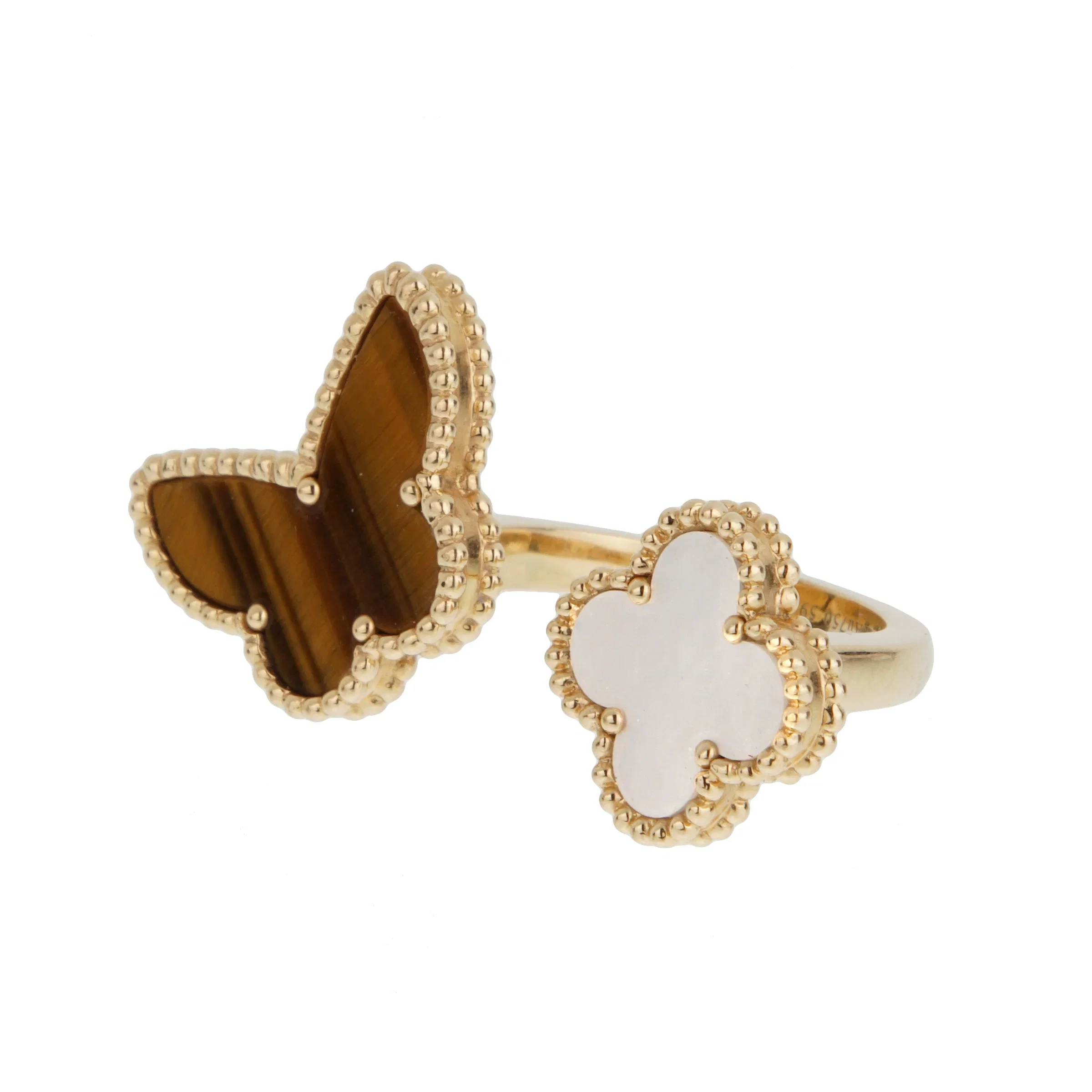 Van Cleef & Arpels Van Cleef Arpels 18k Yellow Gold Lucky Alhambra Between the Finger Ring