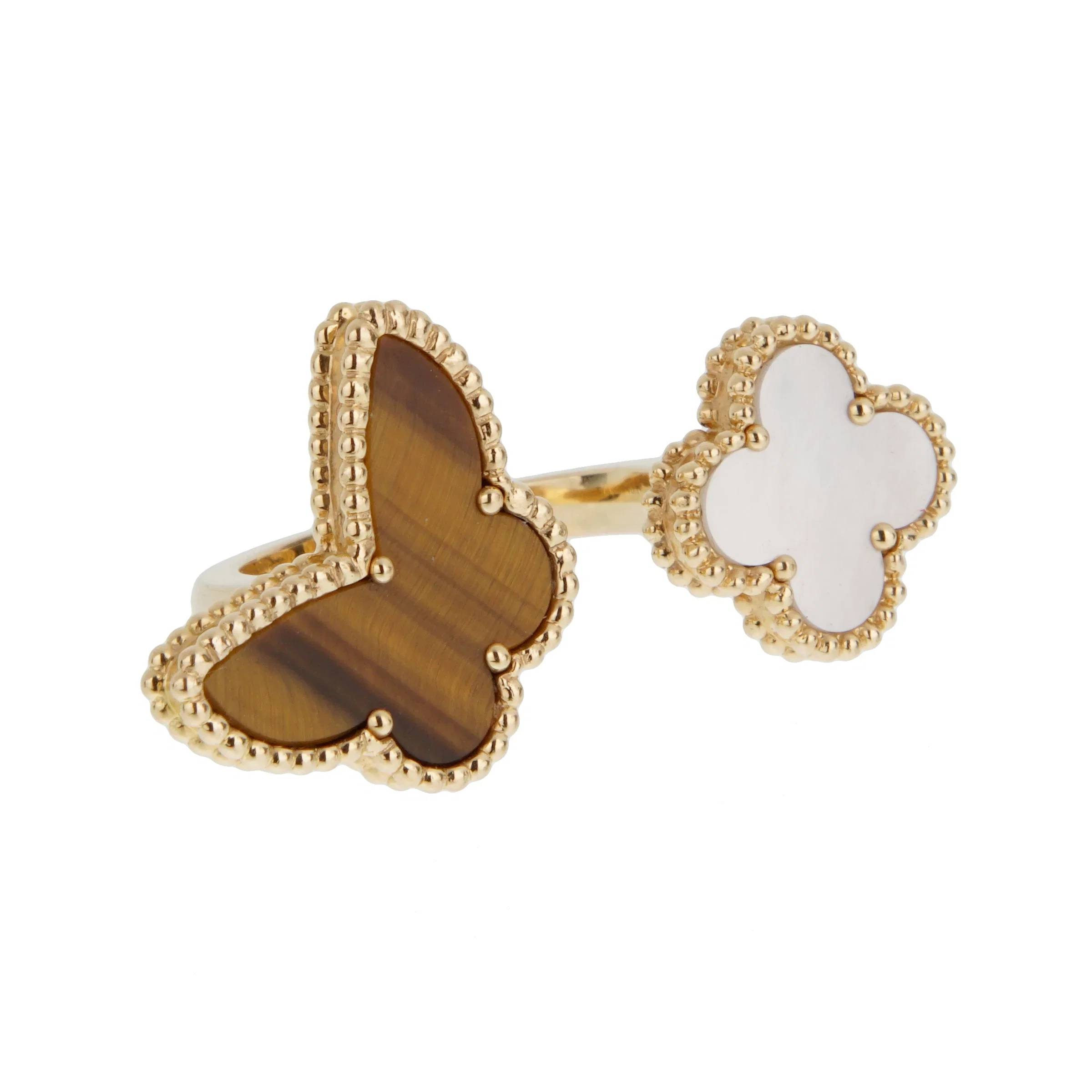 Van Cleef & Arpels Van Cleef Arpels 18k Yellow Gold Lucky Alhambra Between the Finger Ring