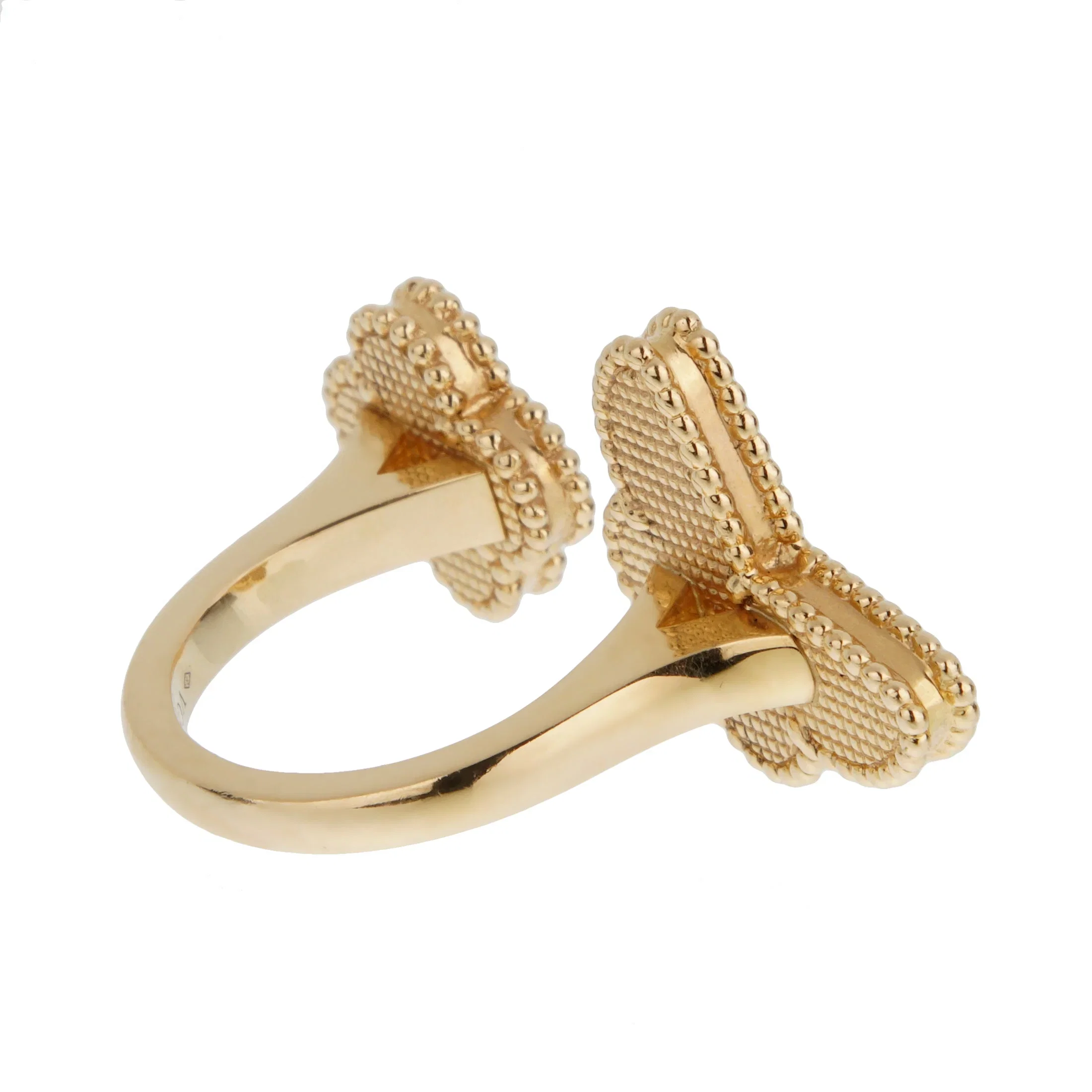 Van Cleef & Arpels Van Cleef Arpels 18k Yellow Gold Lucky Alhambra Between the Finger Ring