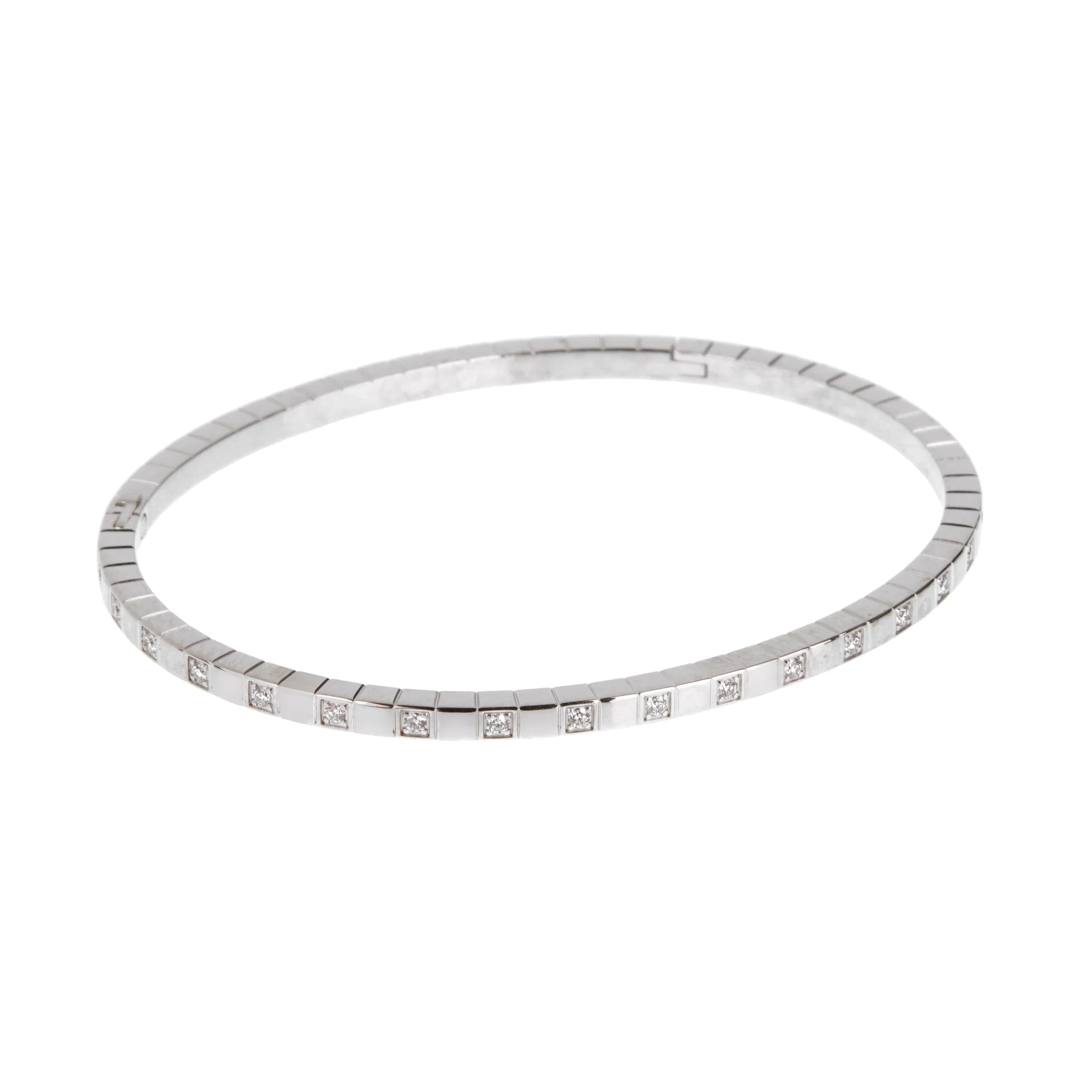Chopard Ice Cube Diamond Bangle Bracelet 18k White Gold