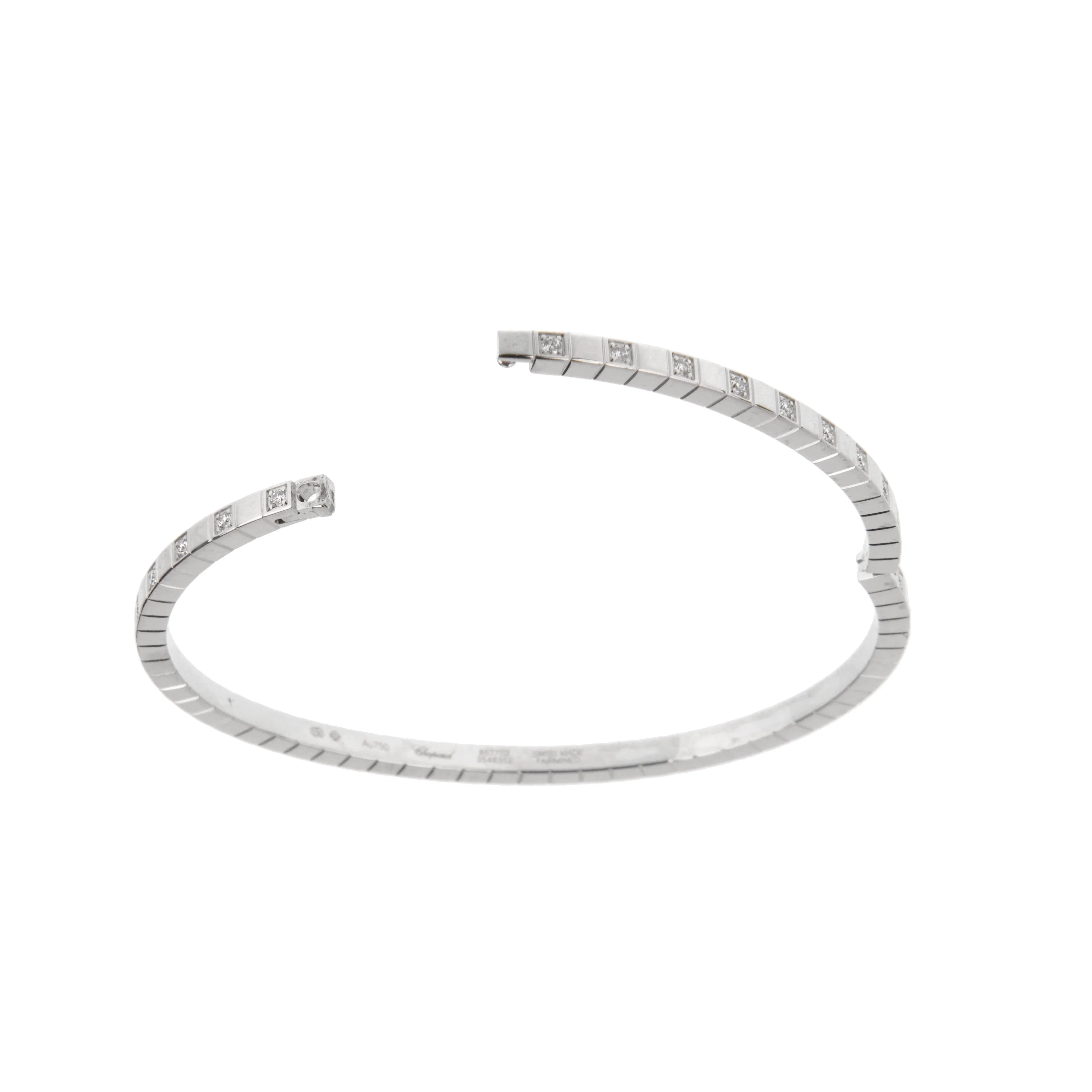 Chopard Ice Cube Diamond Bangle Bracelet 18k White Gold