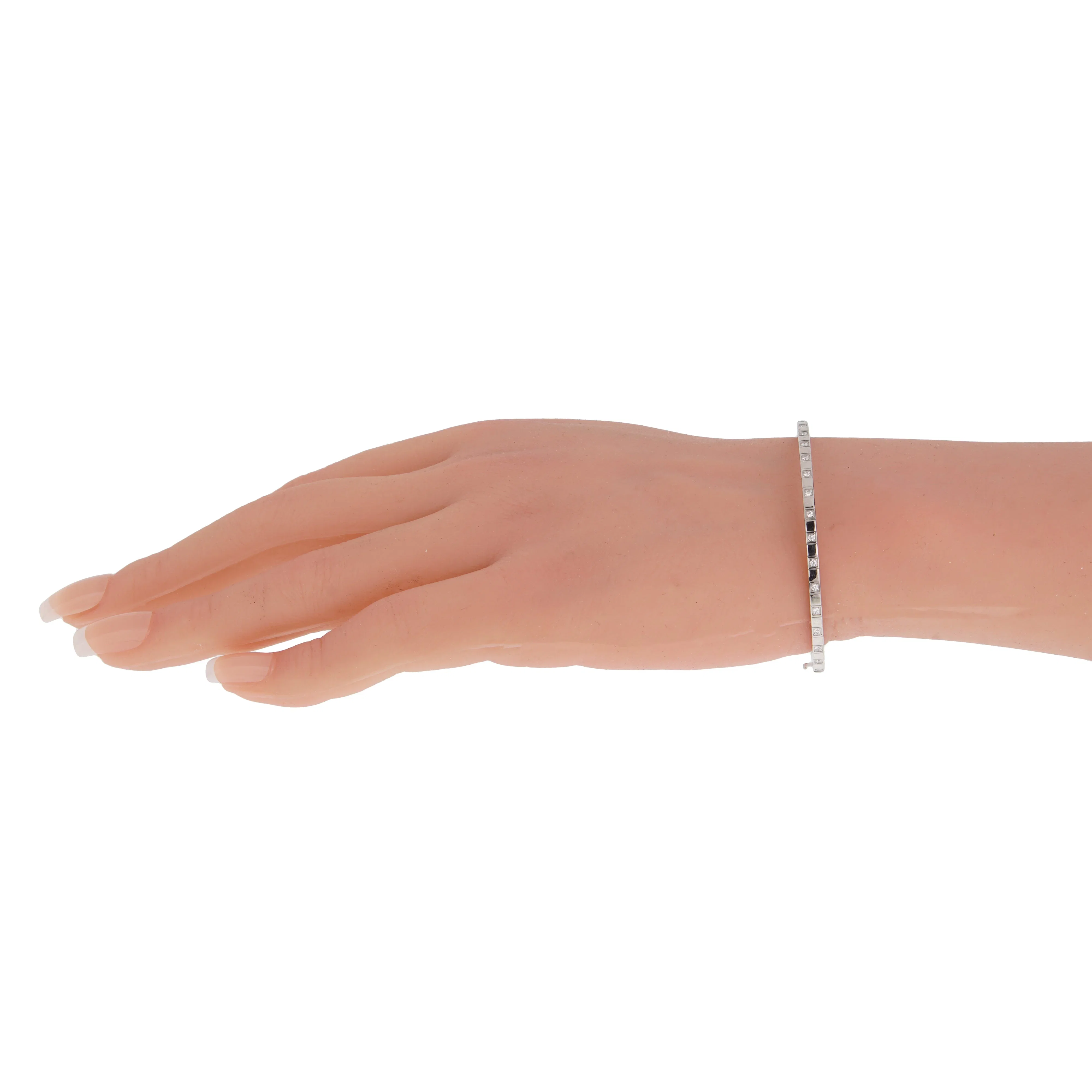 Chopard Ice Cube Diamond Bangle Bracelet 18k White Gold