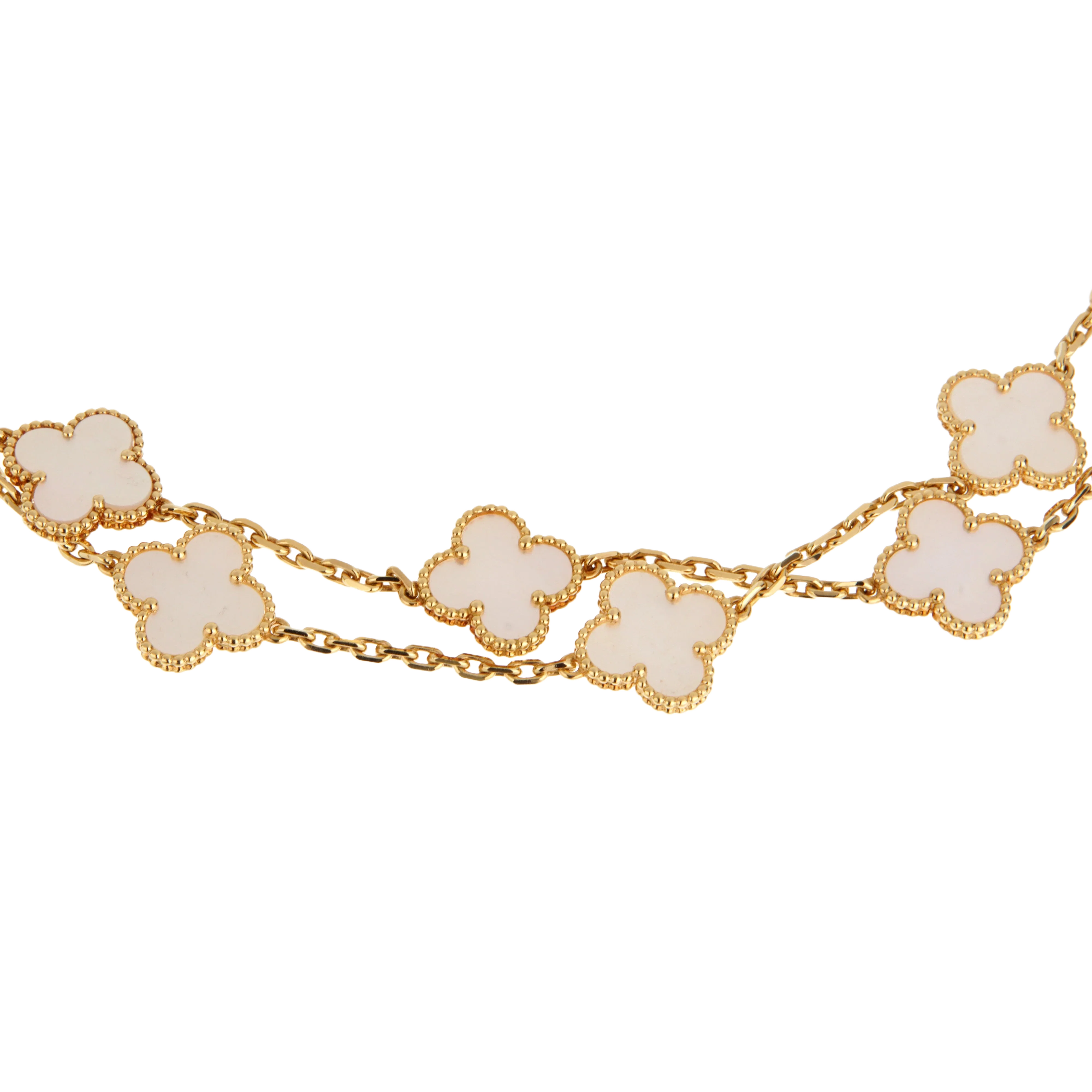 Van Cleef & Arpels Van Cleef Arpels Vintage Alhambra Long Necklace 20 Motif Mother of Pearl 18k Gold