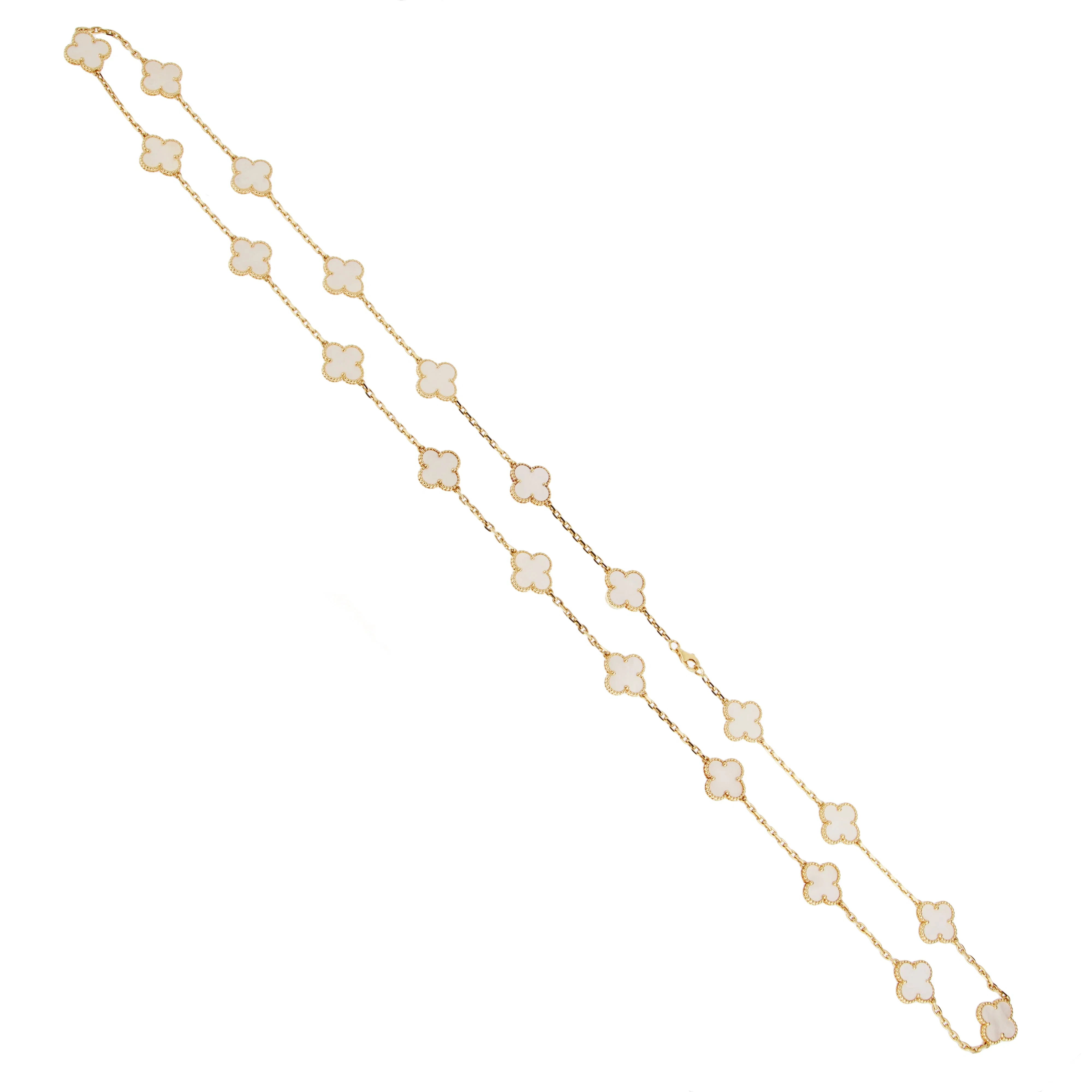 Van Cleef & Arpels Van Cleef Arpels Vintage Alhambra Long Necklace 20 Motif Mother of Pearl 18k Gold
