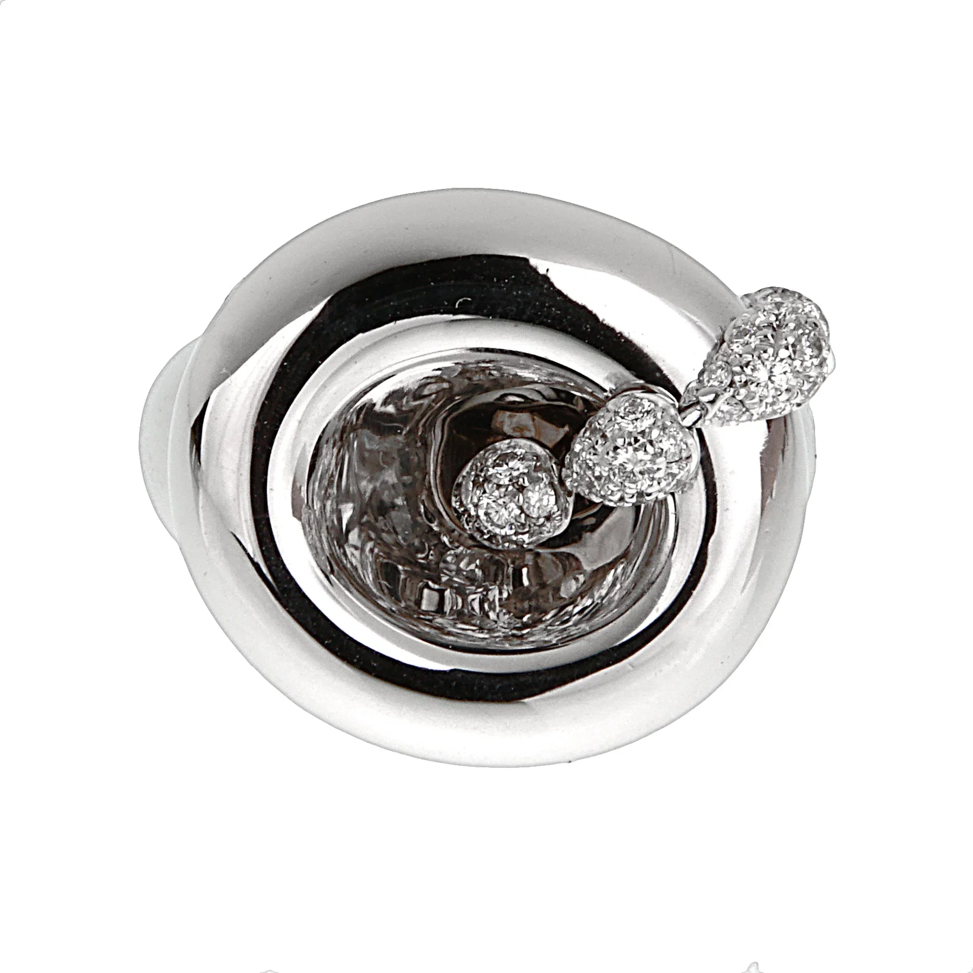 De Grisogono Vintage Diamond 18k White Gold Cocktail Ring Sz 5 1/2