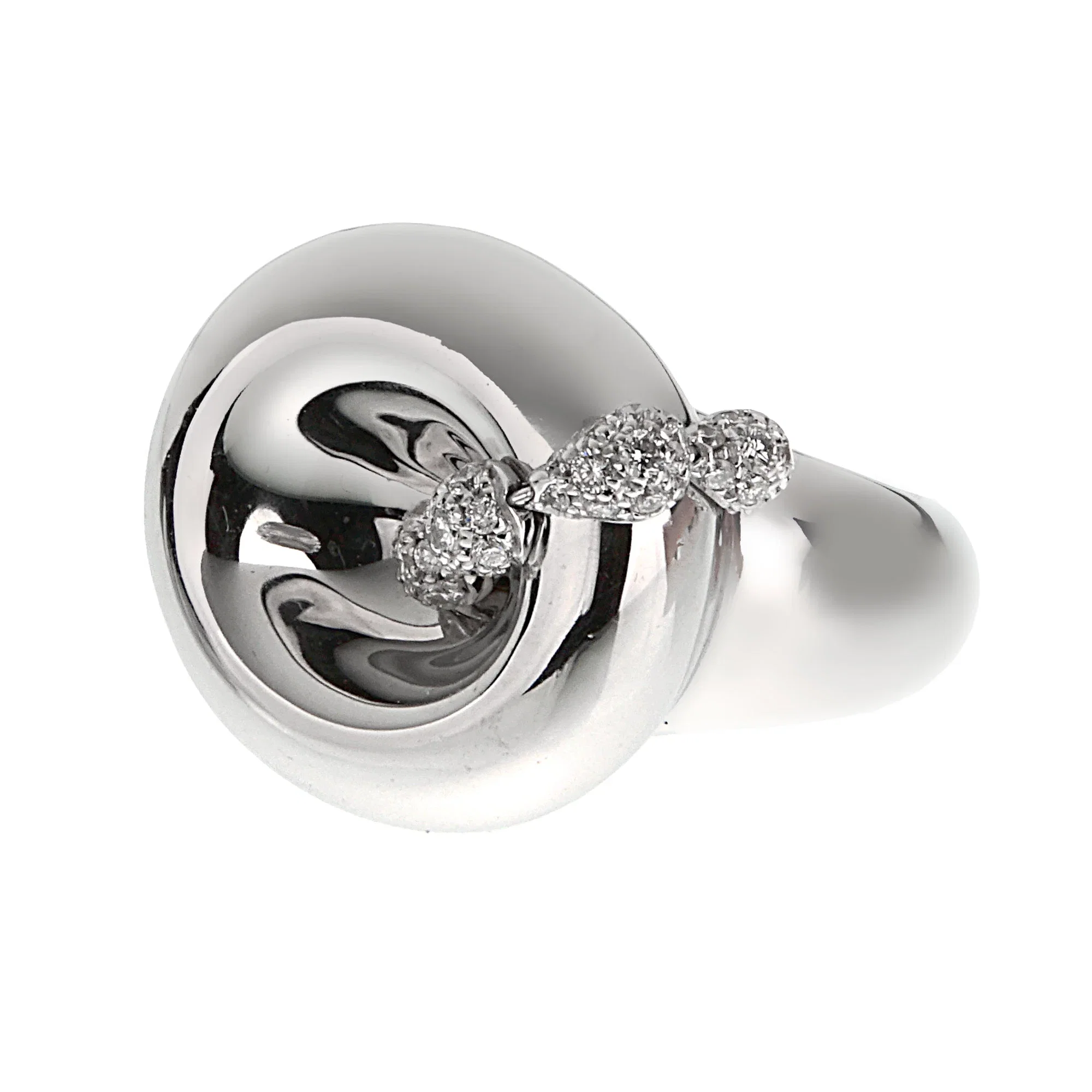 De Grisogono Vintage Diamond 18k White Gold Cocktail Ring Sz 5 1/2