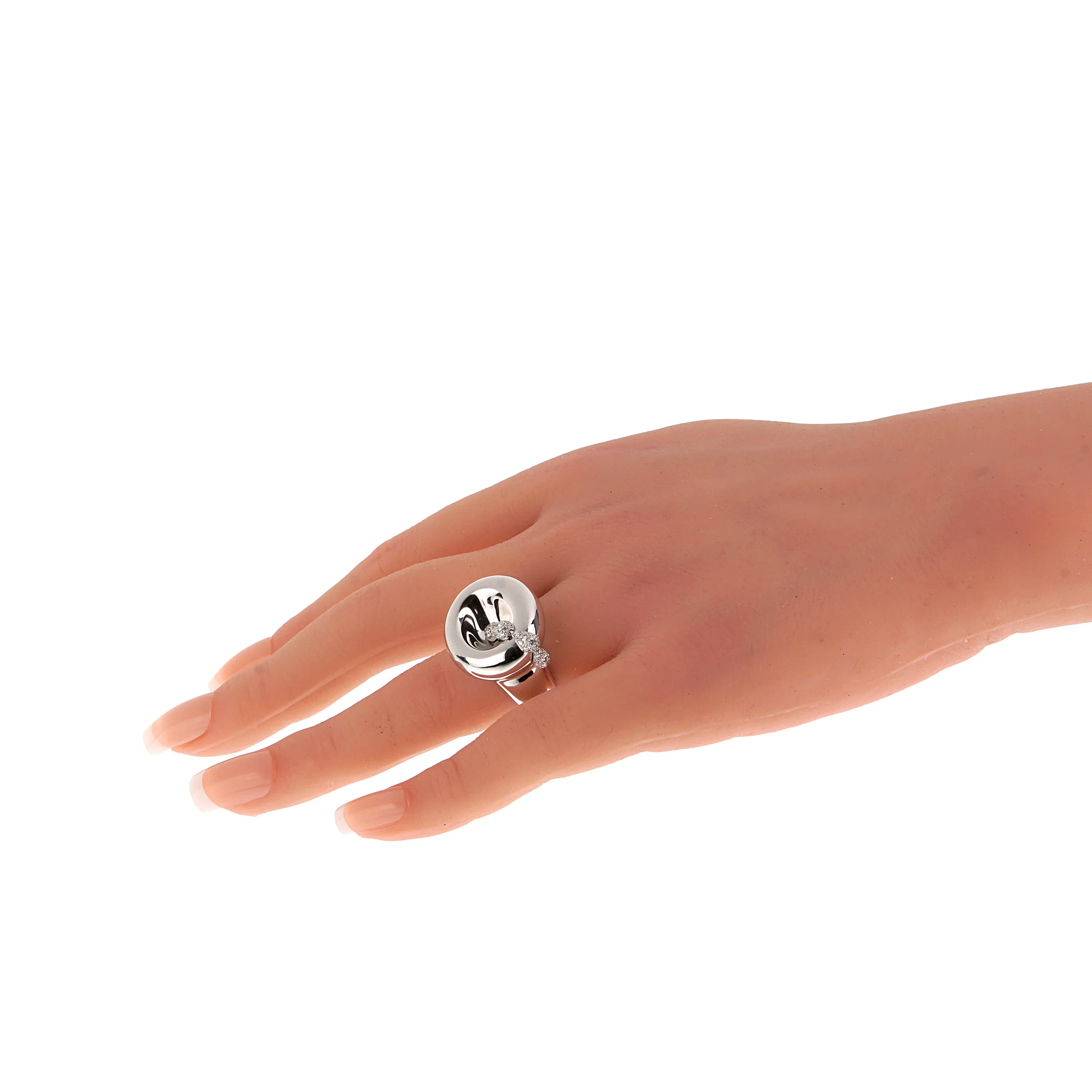 De Grisogono Vintage Diamond 18k White Gold Cocktail Ring Sz 5 1/2