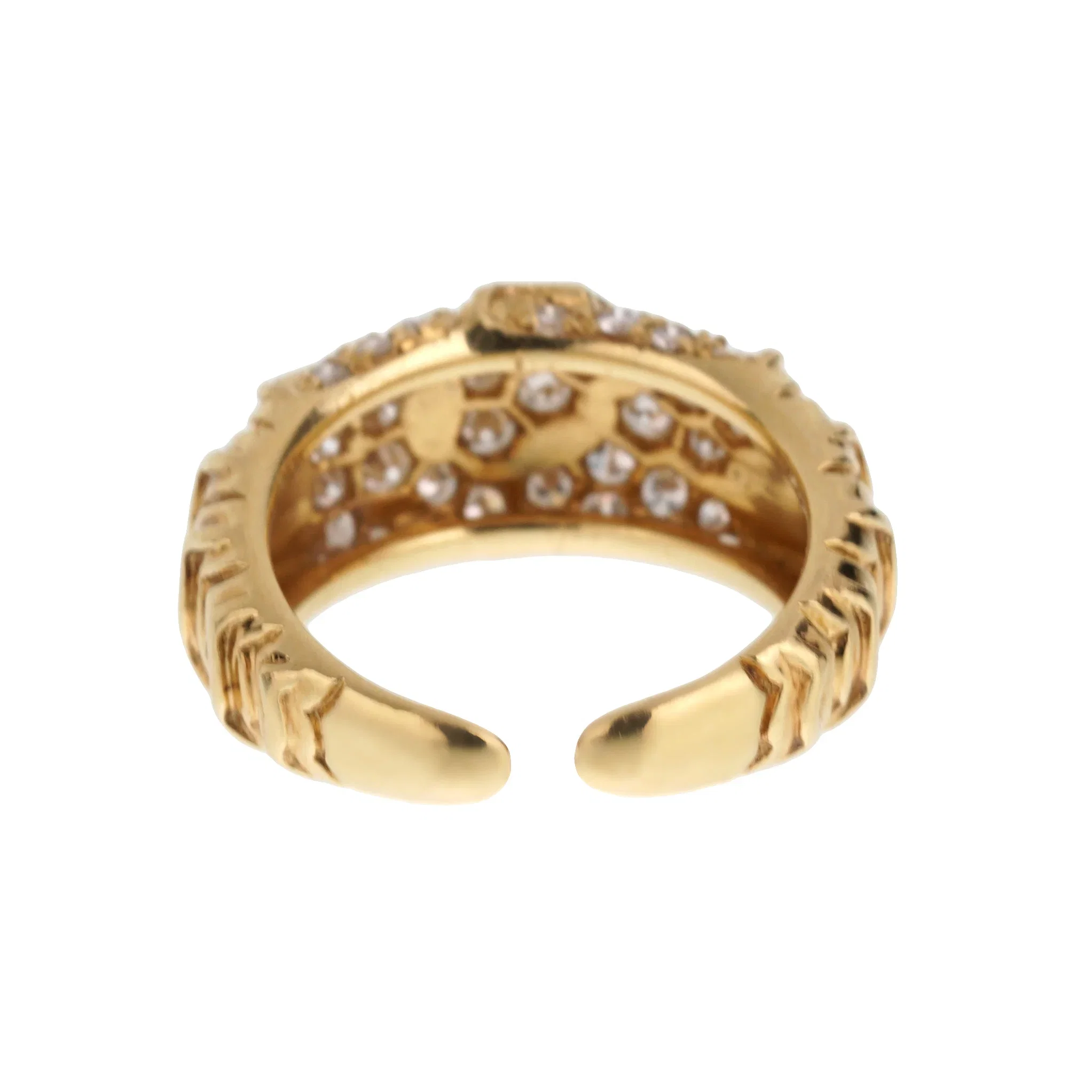 Marina B Onda Diamond 18k Yellow Gold Cocktail Band Ring Sz 5