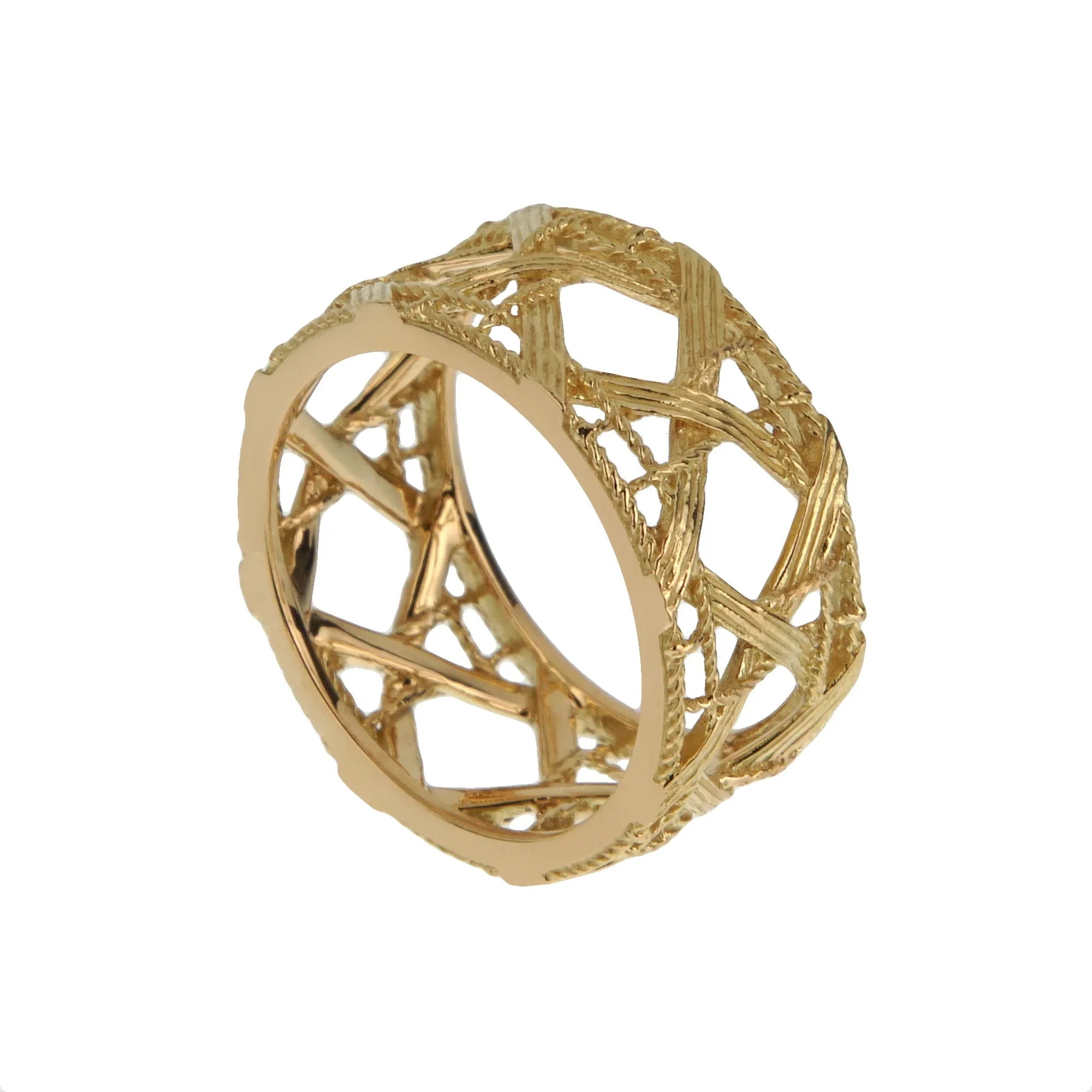 Christian Dior Dior My Dior Yellow Gold Woven 18k Band Cocktail Ring Sz 6