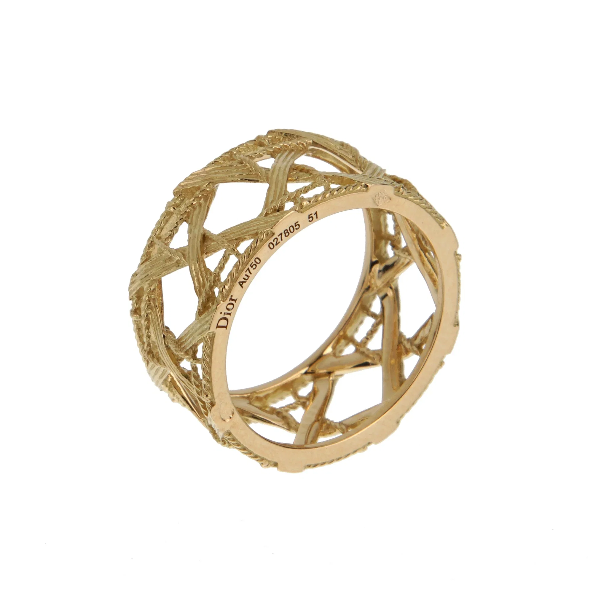 Christian Dior Dior My Dior Yellow Gold Woven 18k Band Cocktail Ring Sz 6