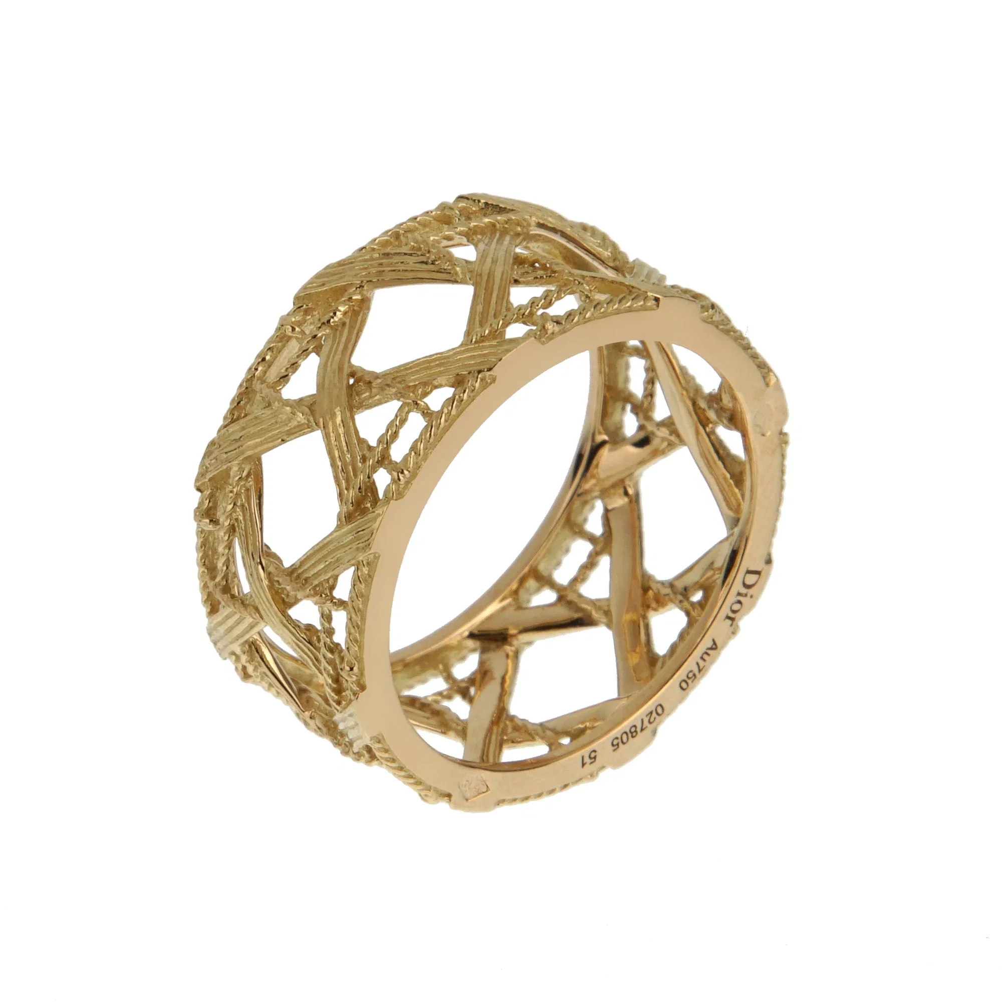 Christian Dior Dior My Dior Yellow Gold Woven 18k Band Cocktail Ring Sz 6