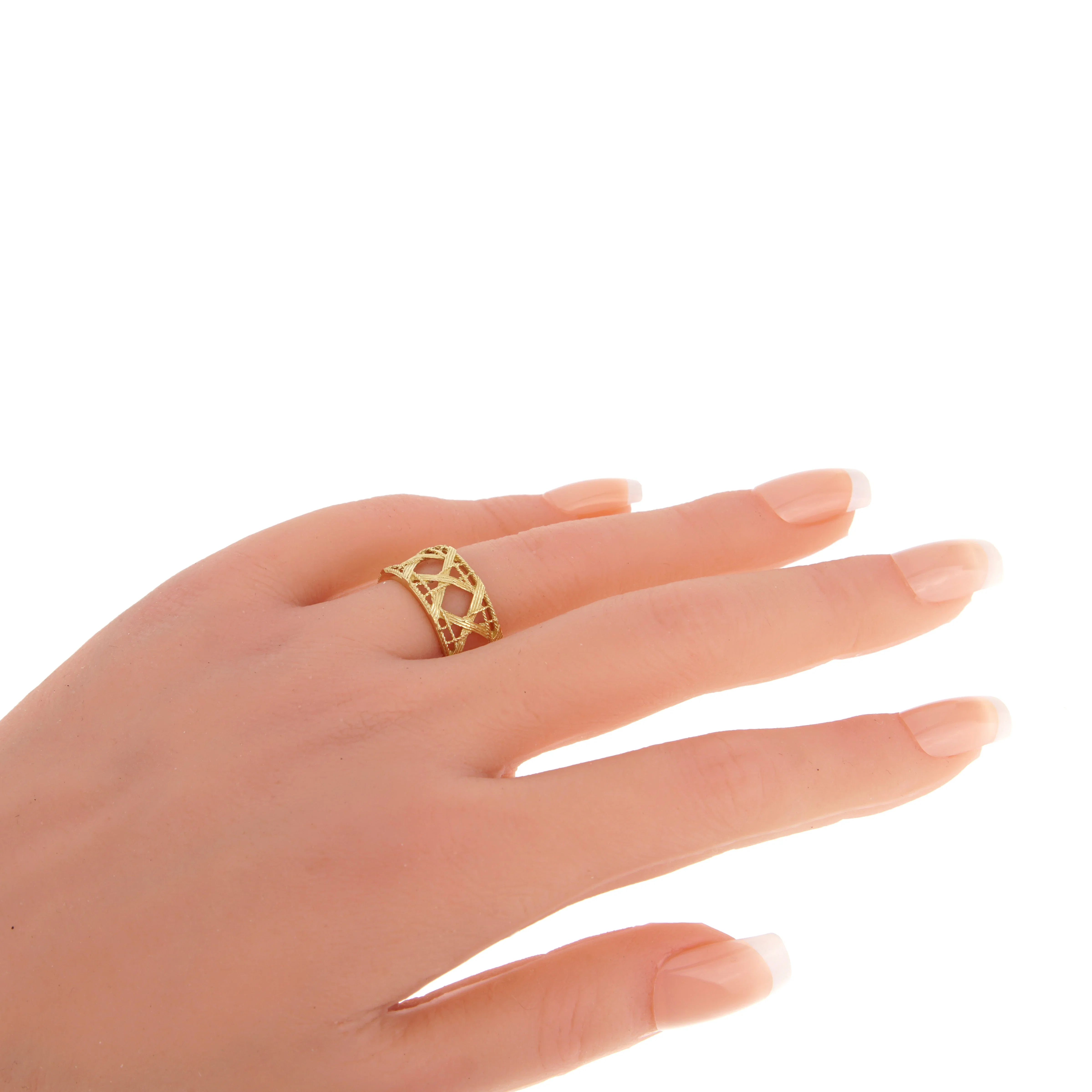 Christian Dior Dior My Dior Yellow Gold Woven 18k Band Cocktail Ring Sz 6