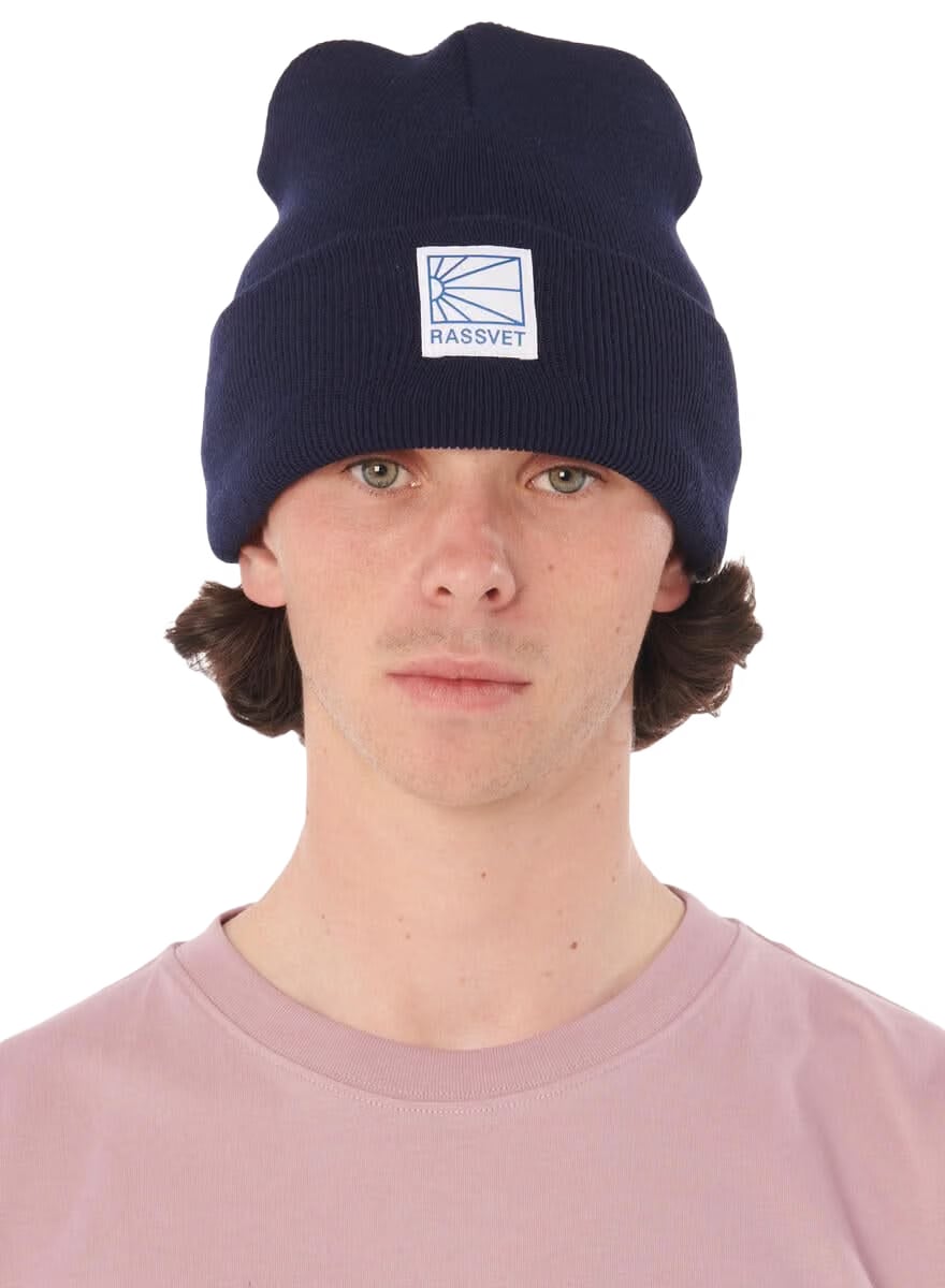 Rassvet Logo Tag Beanie Knit – Navy