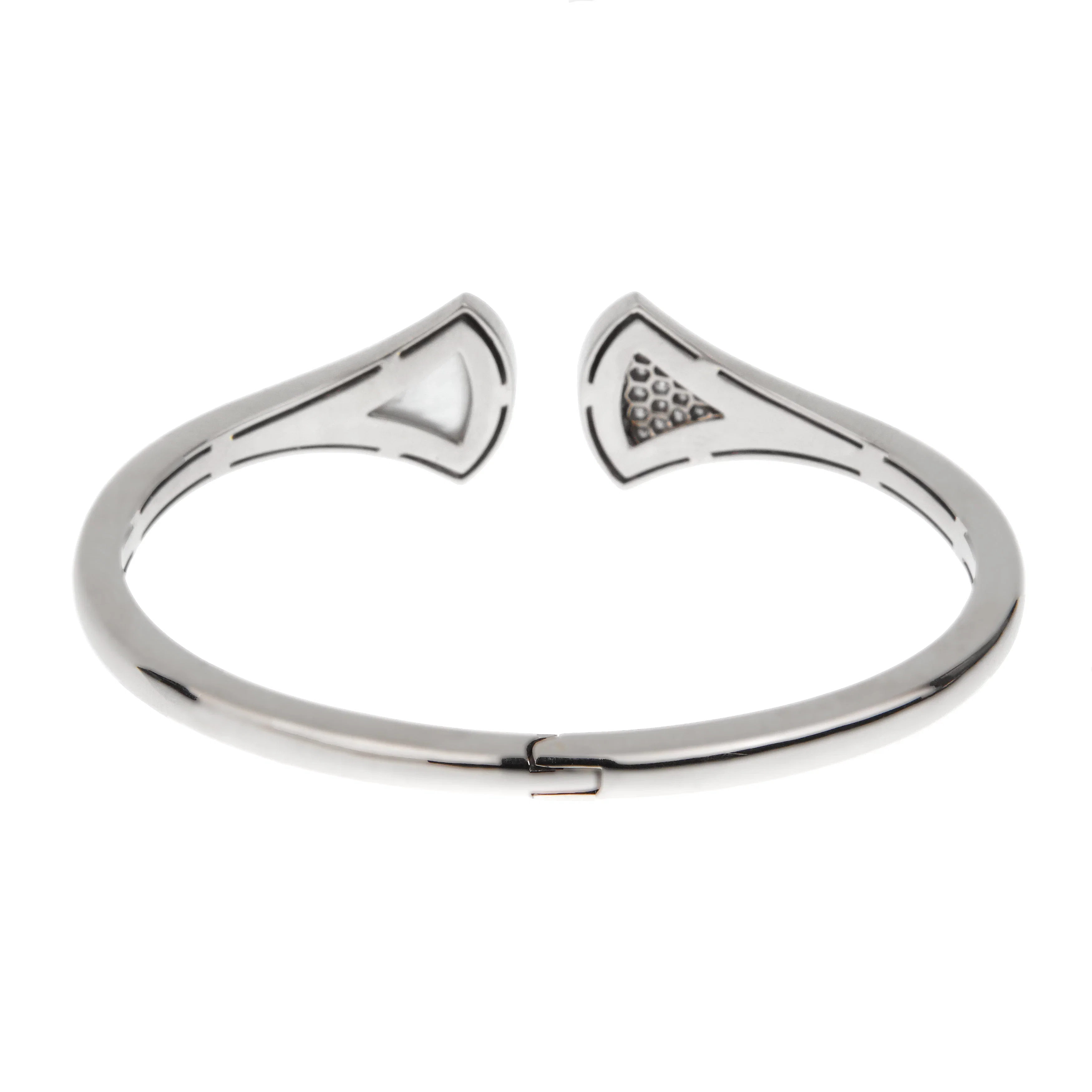 Bvlgari Divas Dream Diamond Mother of Pearl 18k White Gold Cuff Bangle
