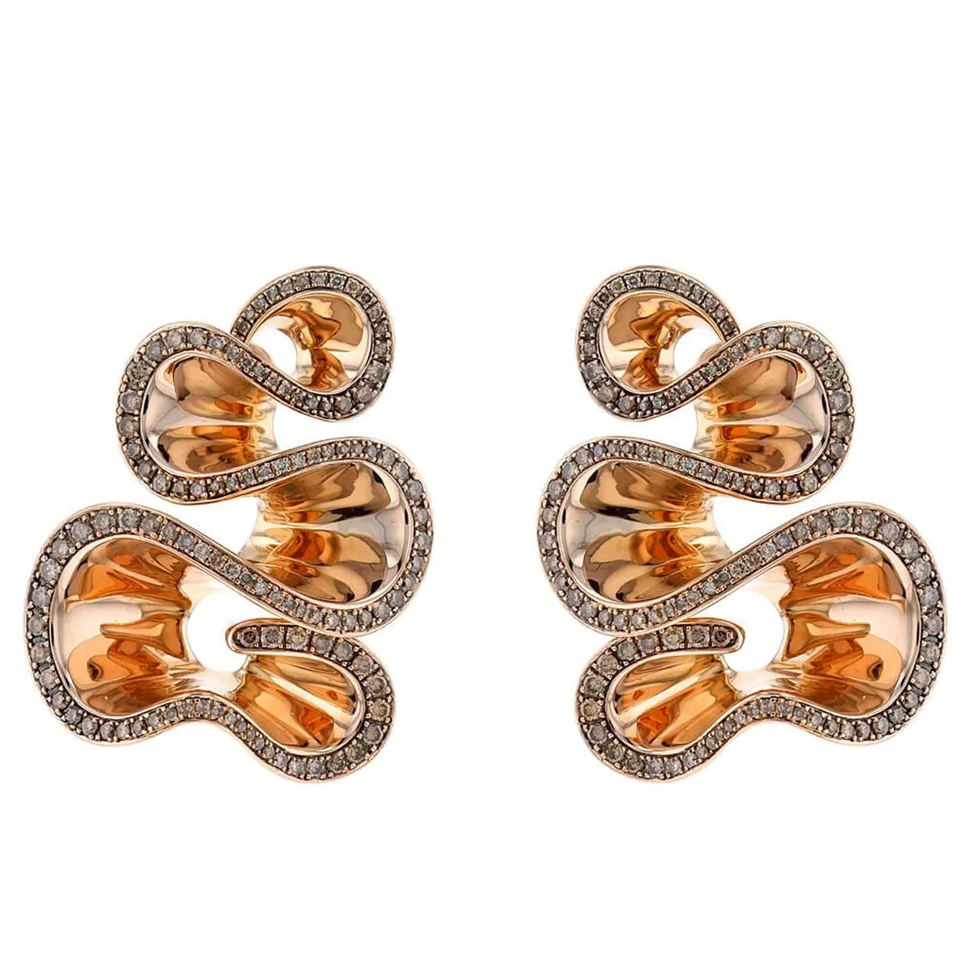 De Grisogono Zigana Fancy Diamond 18k Rose Gold Earrings