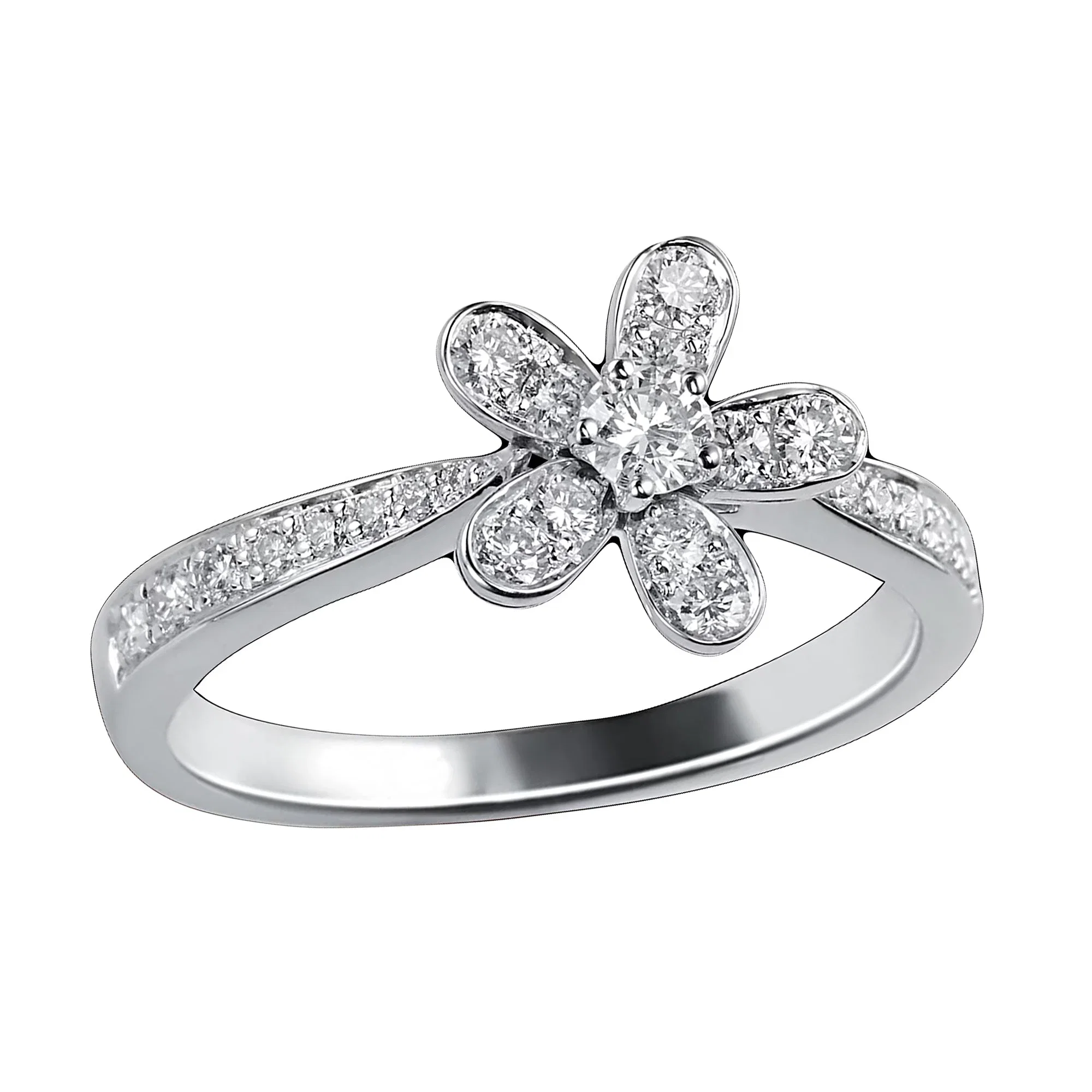 Van Cleef & Arpels Socrate Diamond 18k White Gold Ring