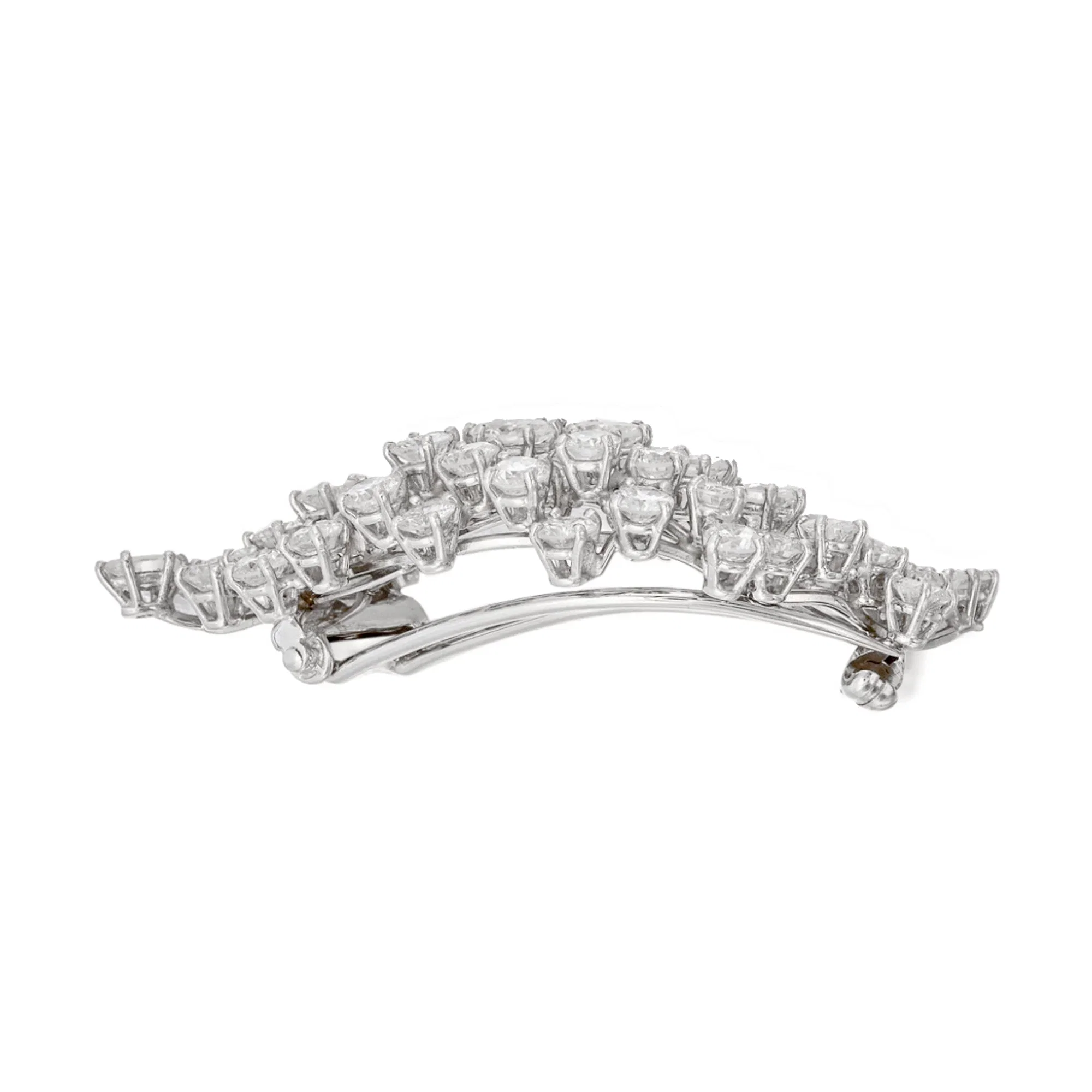 Harry Winston Cluster Vintage Platinum Diamond Brooch Necklace