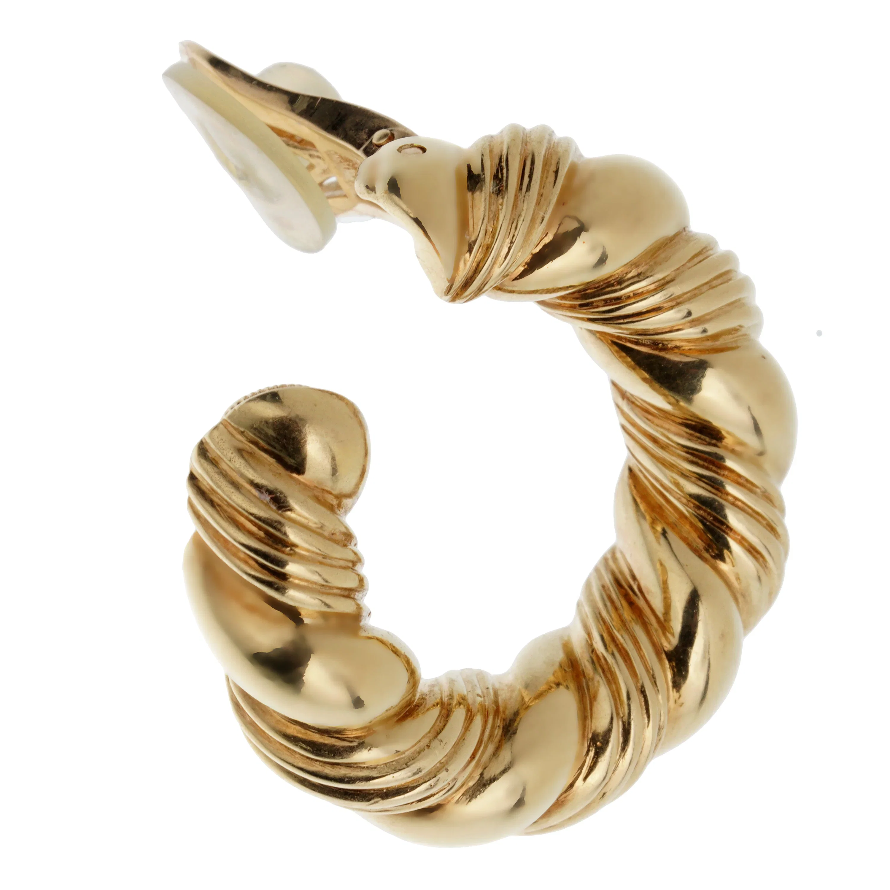 Van Cleef & Arpels 1960s Paris 18k Yellow Gold Hoop Earrings
