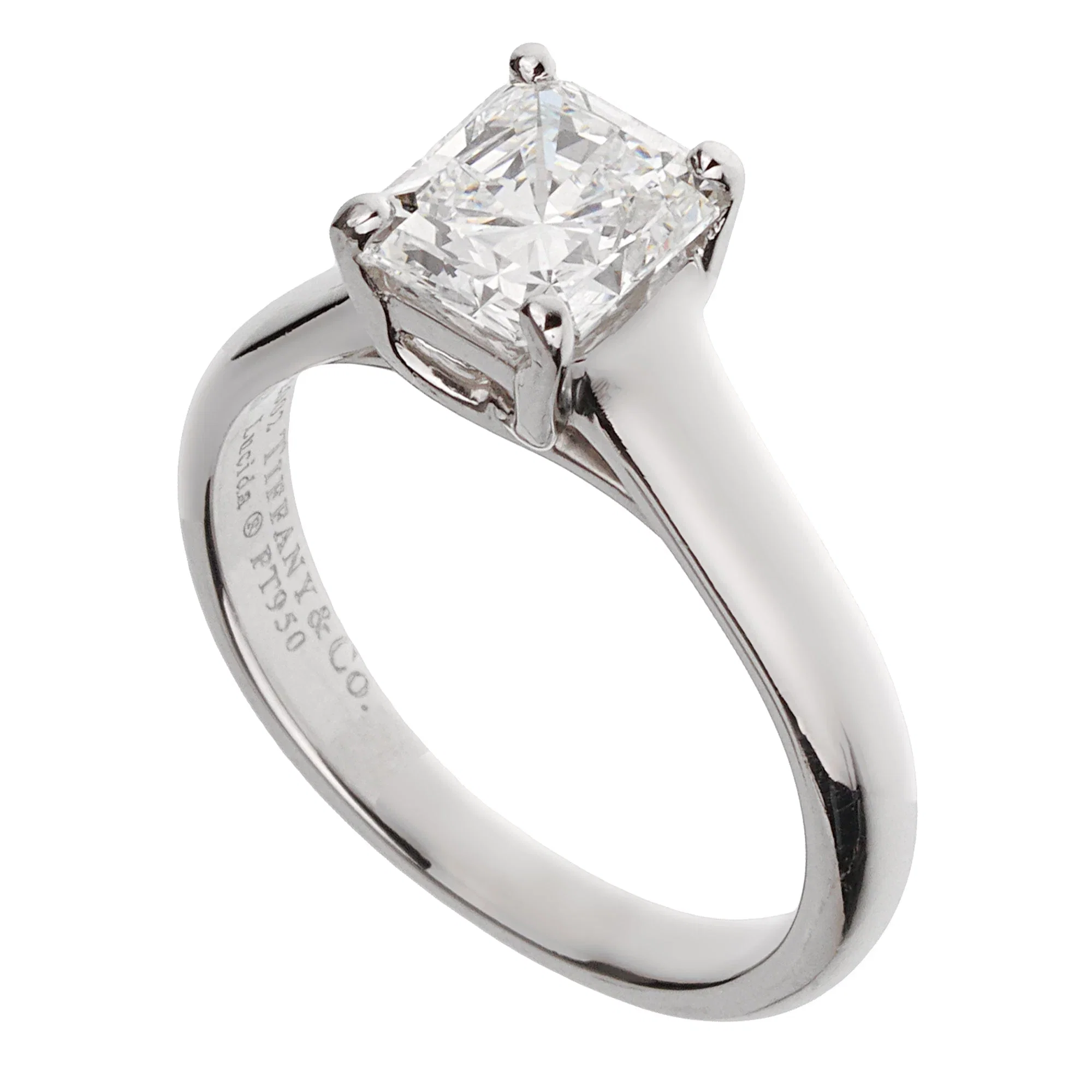 Tiffany & Co Lucida Cut Diamond Platinum Engagement Ring