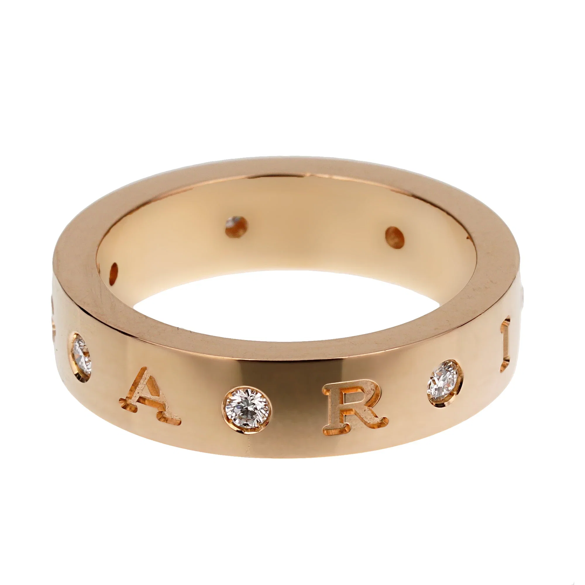 Bvlgari Roman Sorbet 18k Rose Gold Diamond Band Ring Sz 6 1/2
