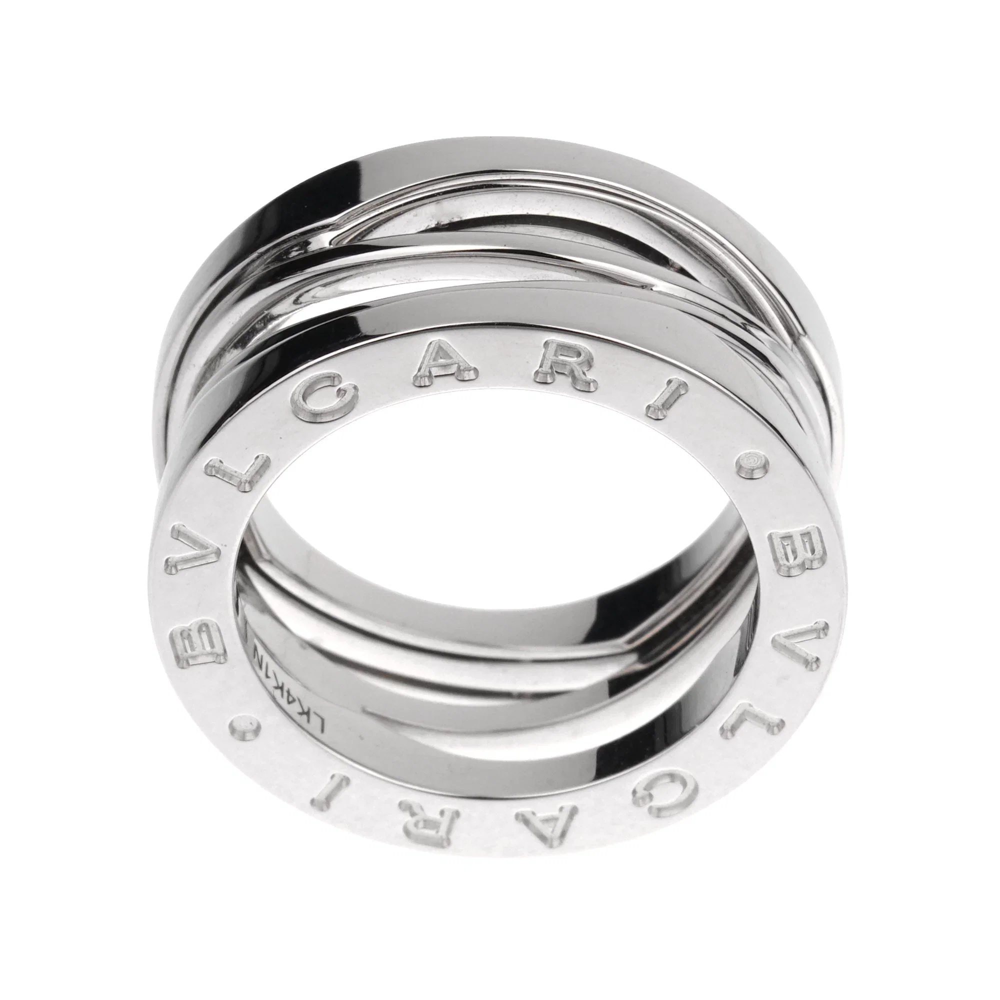 Bvlgari B.zero1 Legend Three Band 18k White Gold Ring Sz 5 1/2